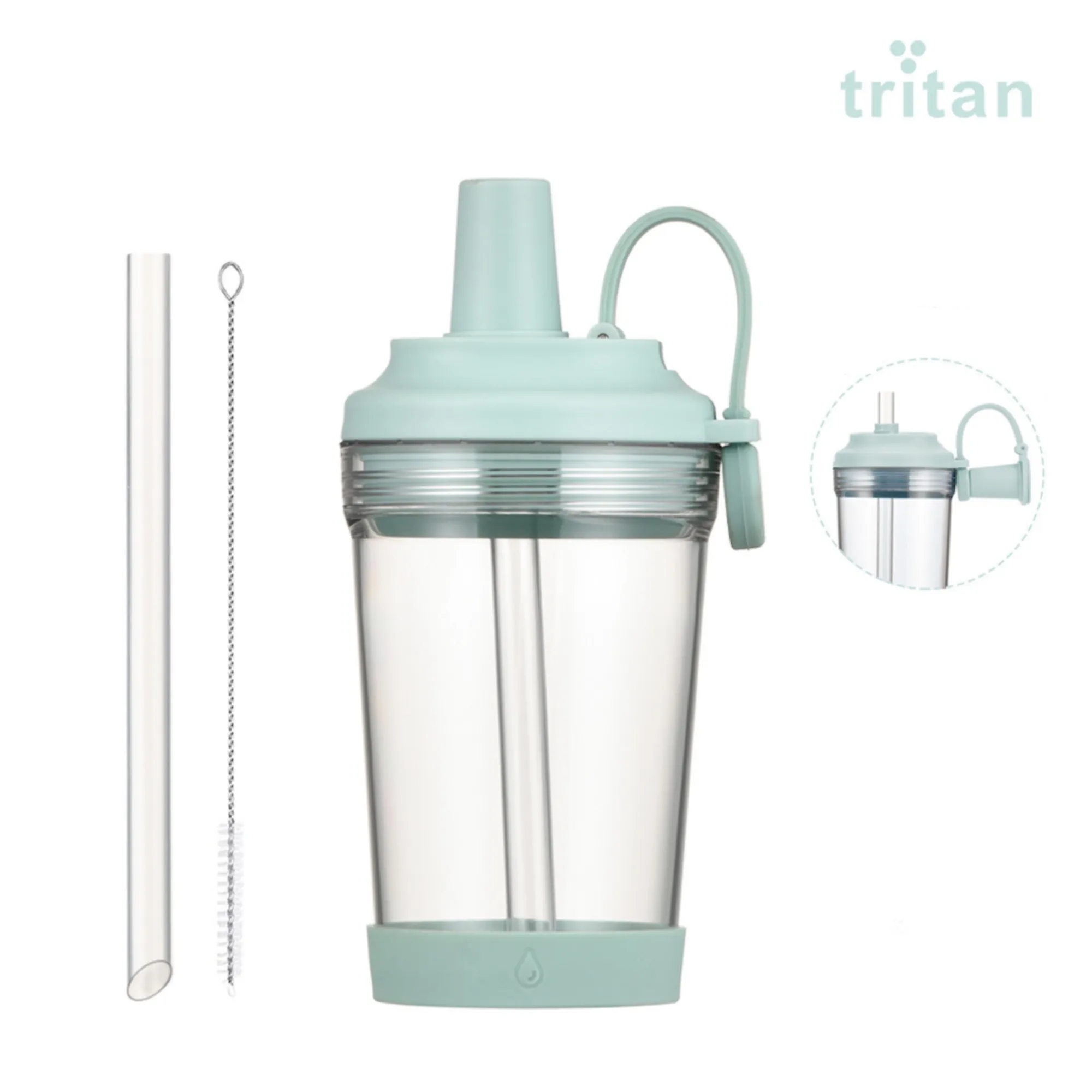 17oz Tritan Magnetic Handle Straw Cup 20