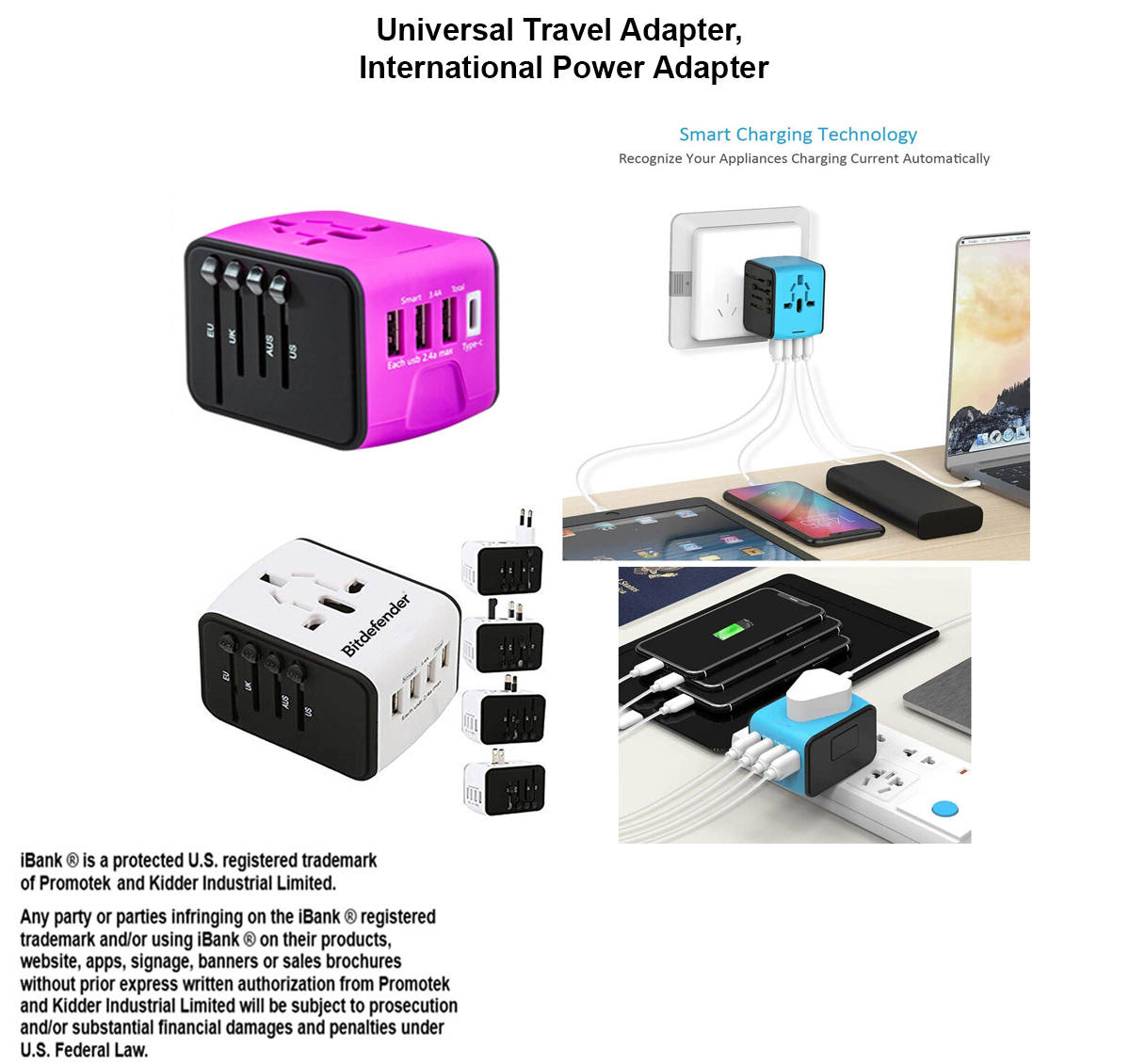 iBank ® Universal Travel Adapter, International Power Adapter 2