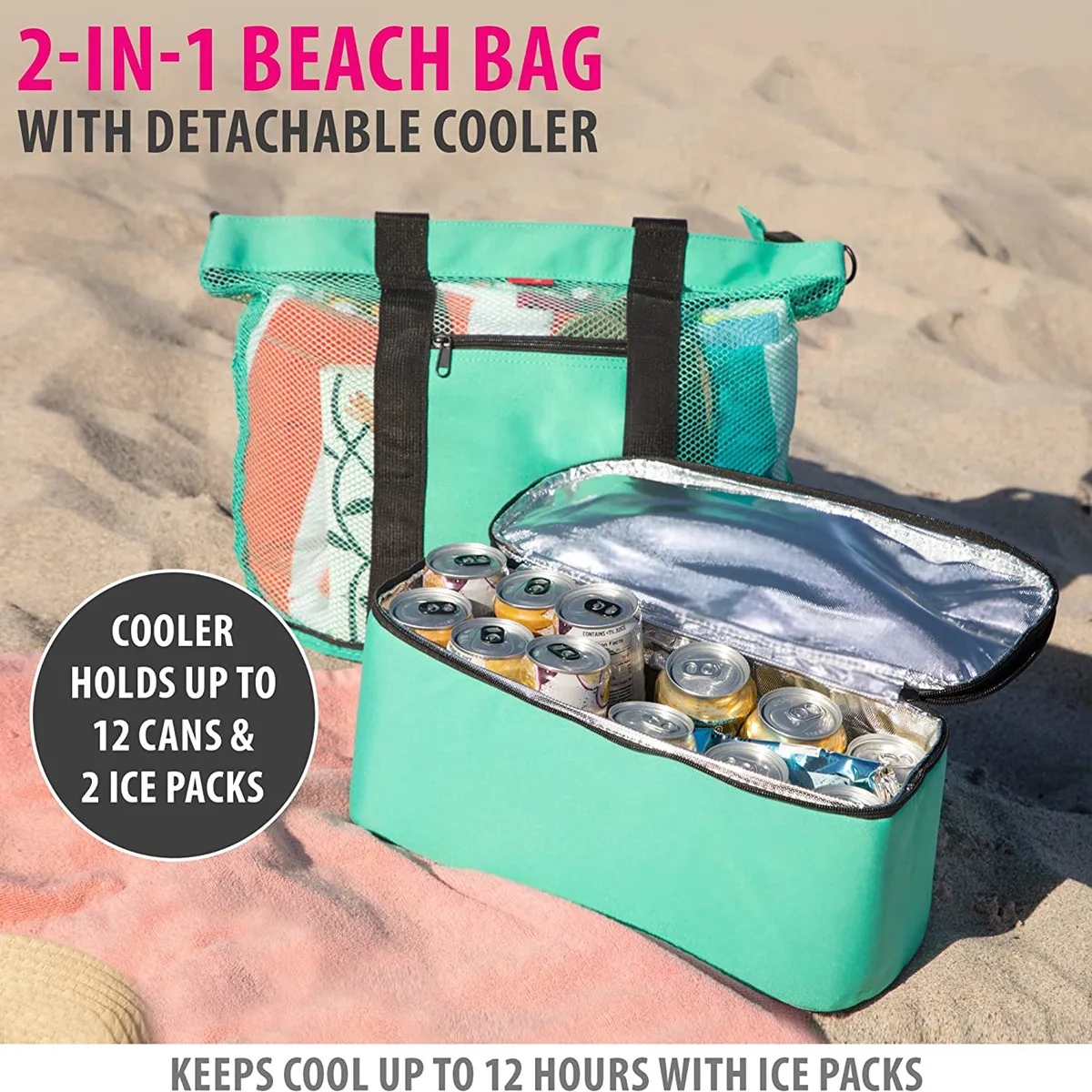 Waterproof Beach Bag with Cooler 6
