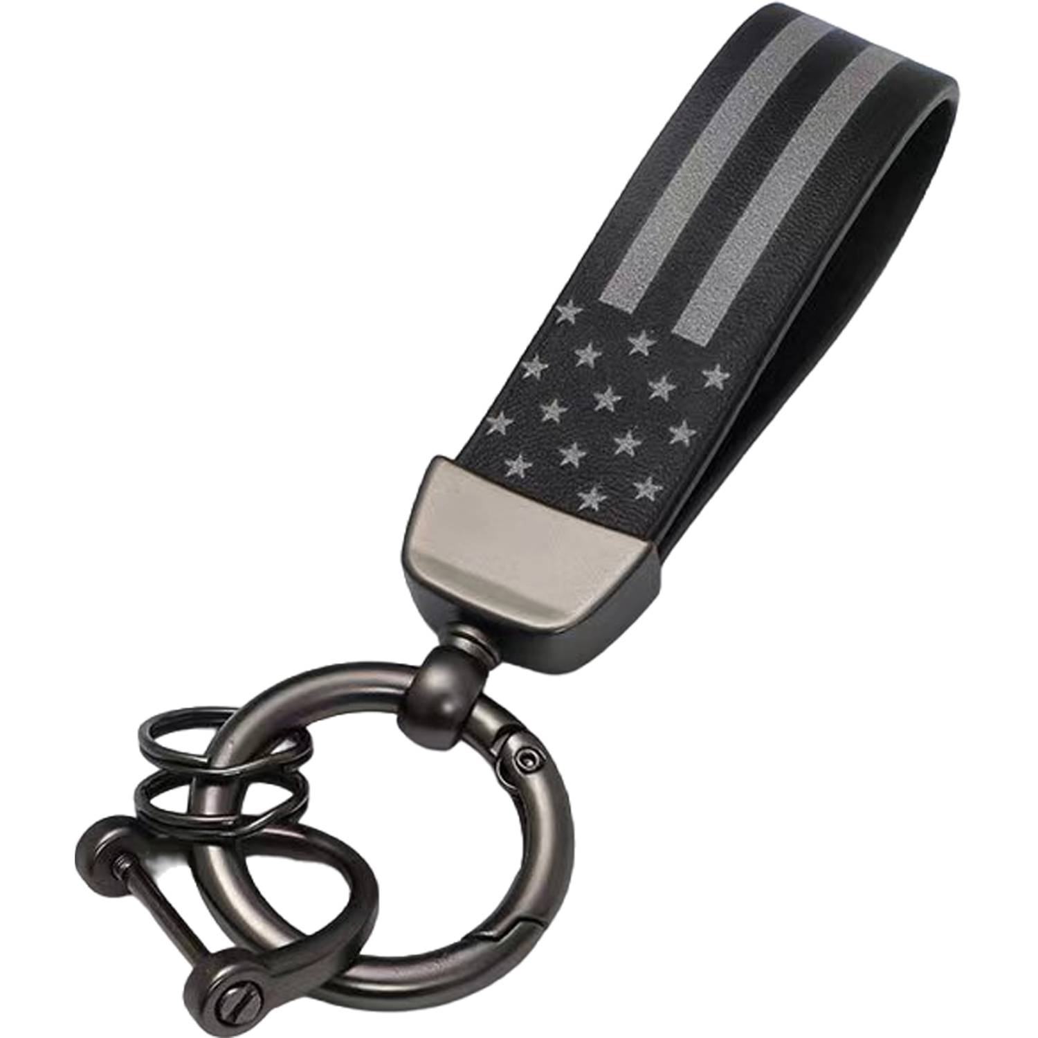 Microfiber Leather American Flag Keychain 9