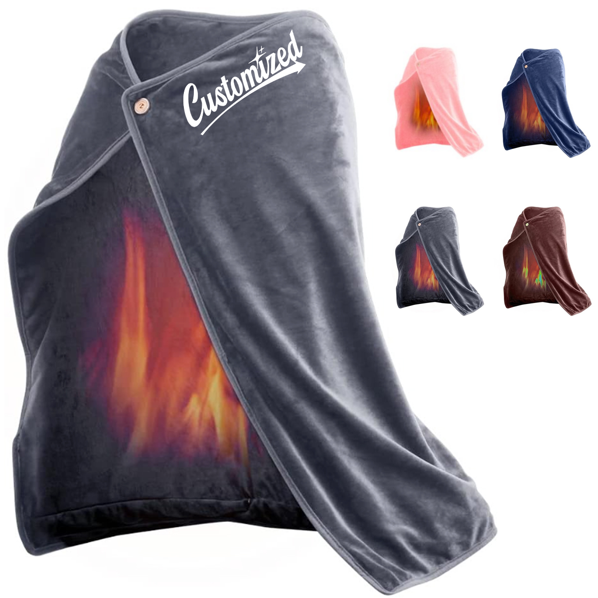 USB Heated Fleece Blanket Shawl with Adjustable Temperature 2