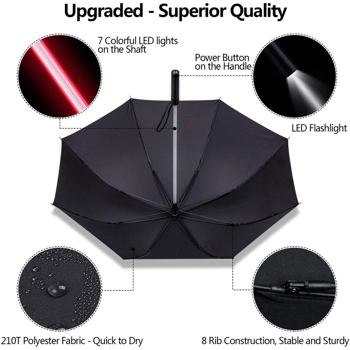 Lightsaber Umbrella LED Light up Golf 3