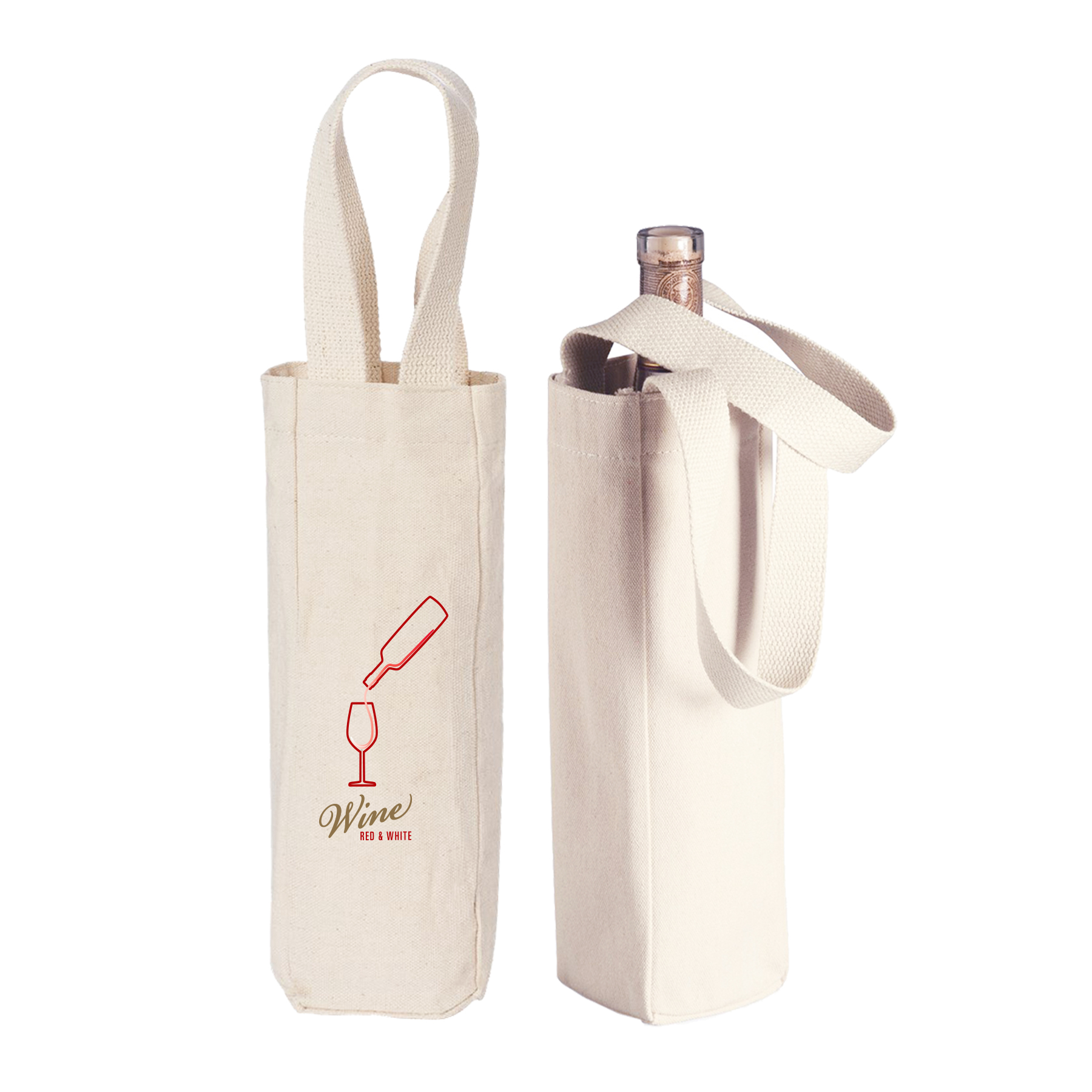 10 oz. Cotton Canvas Wine Bottle Gift Tote bag/wine totes/gift bag 4