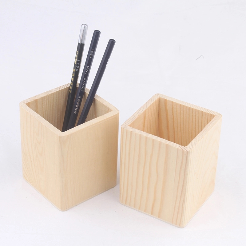 Pine Wood Desk Pen Pencil Holder 6