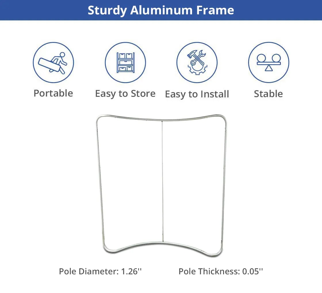 Pillow Case Backdrop - Curve Hardware only (8' x 8') 2