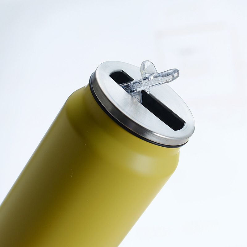 Can Shape Stainless Steel Insulated Water Bottle w/ Straws---10 oz 2