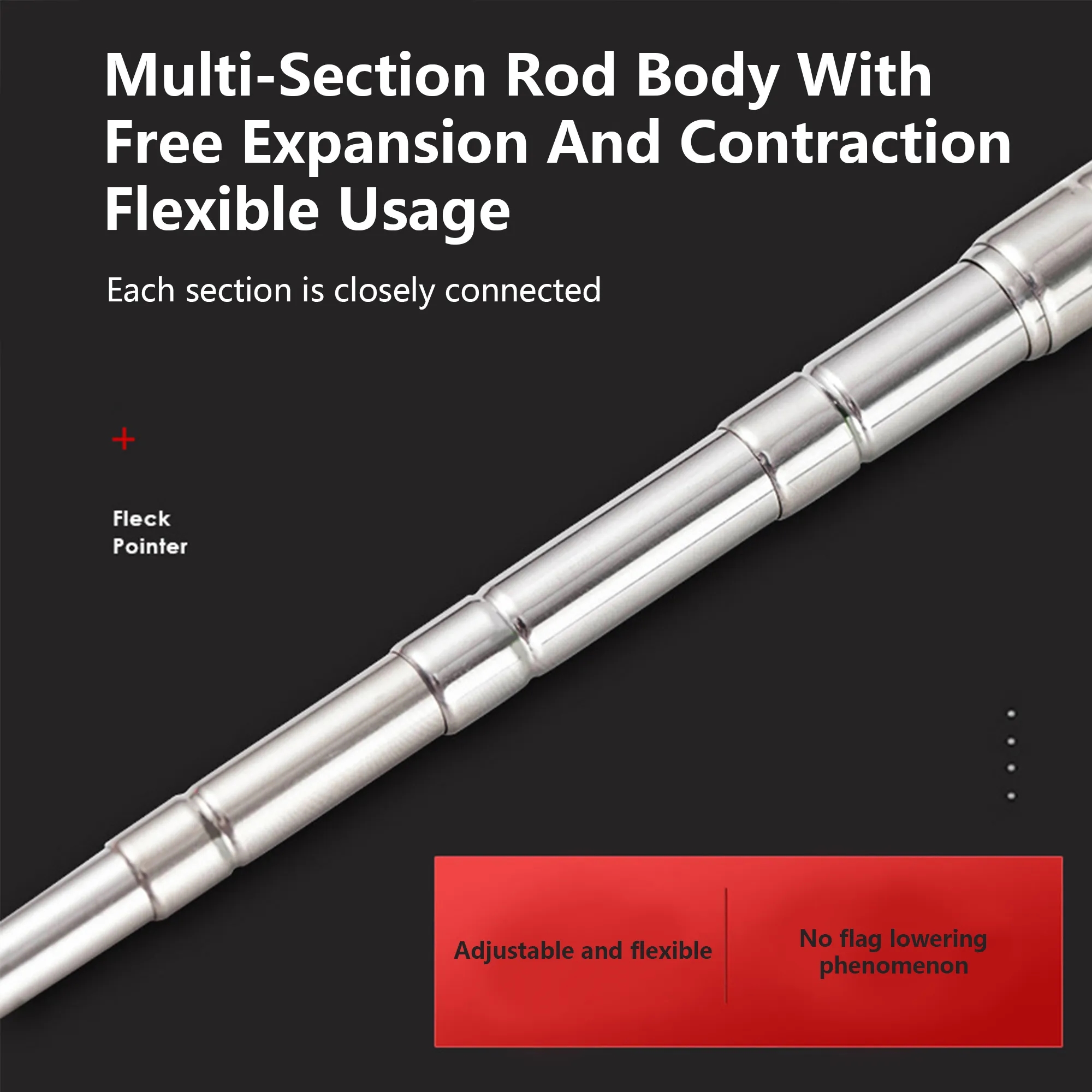 Handheld Stainless Steel Telescopic Flagpole 7