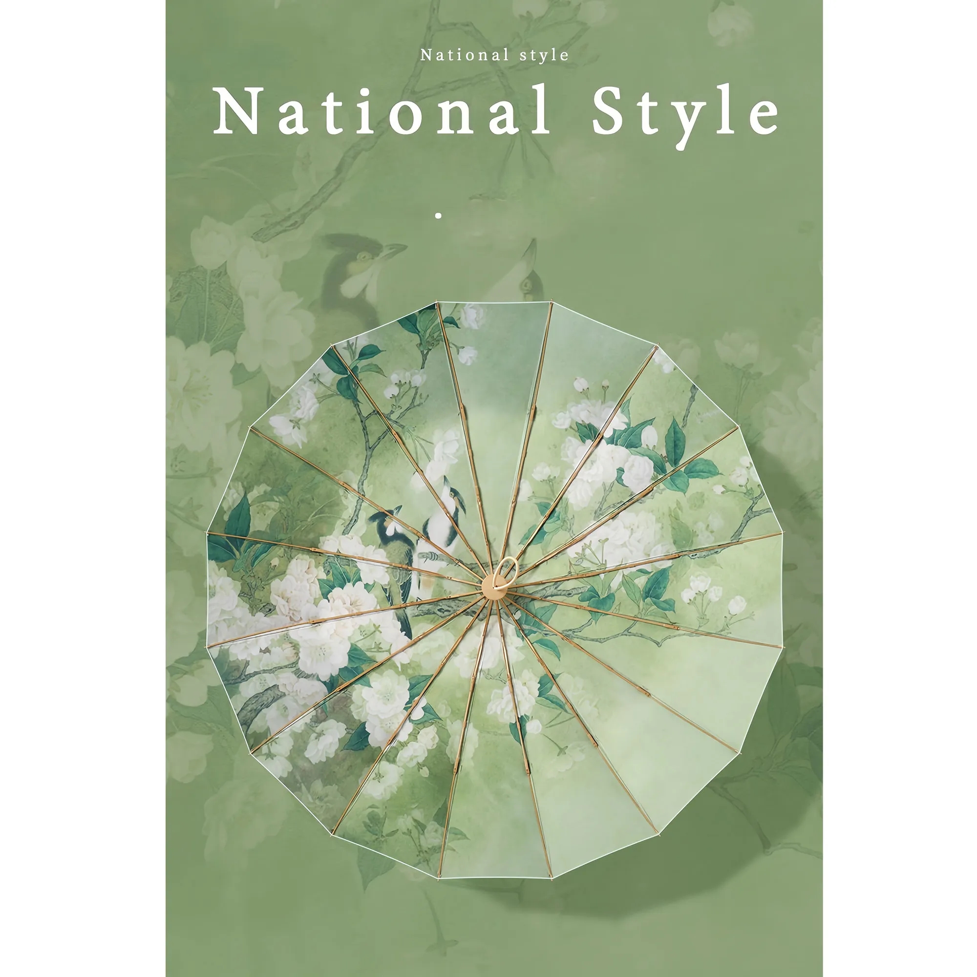 Luxury Handle UV Block Umbrella UPF50+ 16-Rib Compact 8