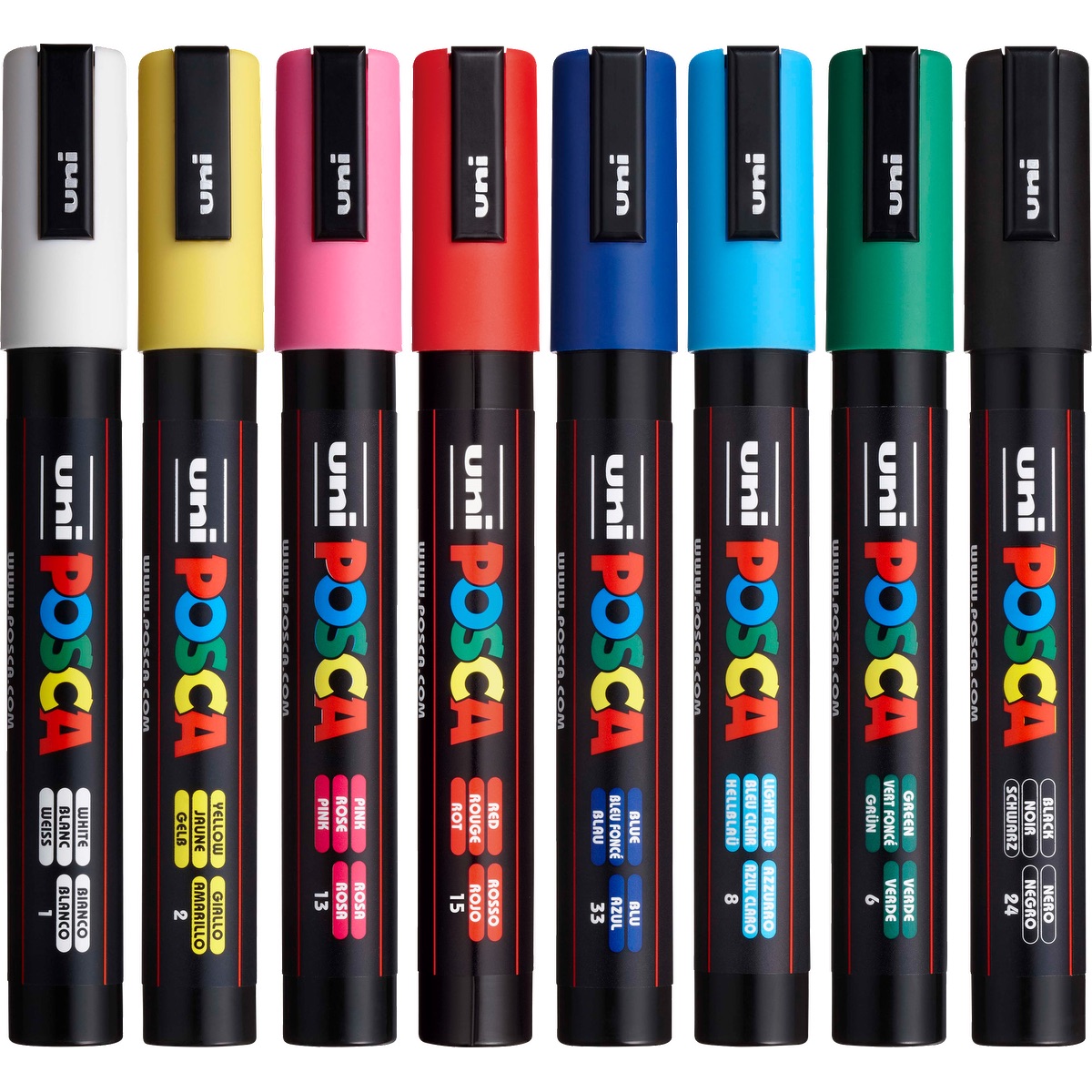 POSCA 8 Piece Basic Marker Set with Bag - Medium 30