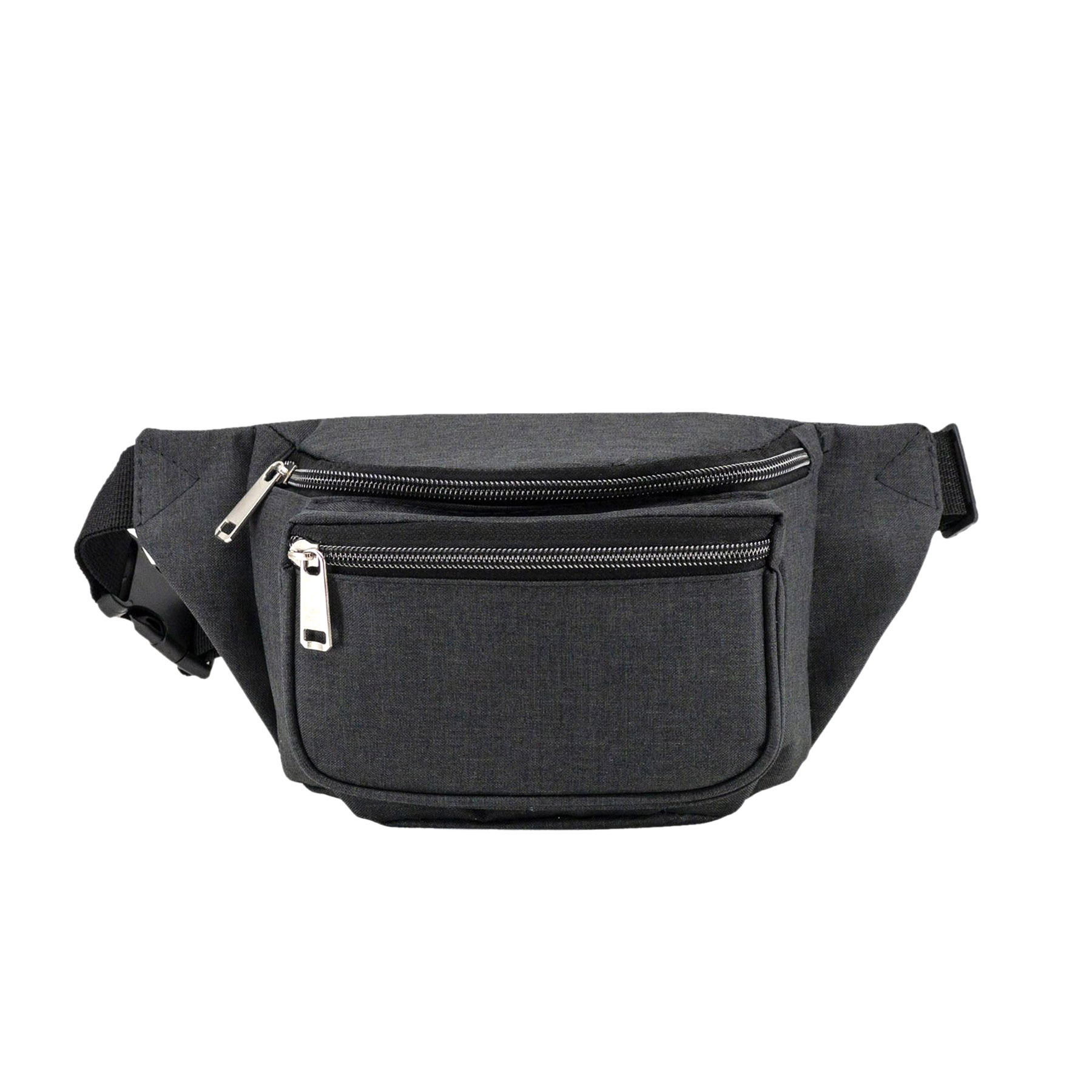 300D Heathered 3-Zipper Fanny Pack Bag 3
