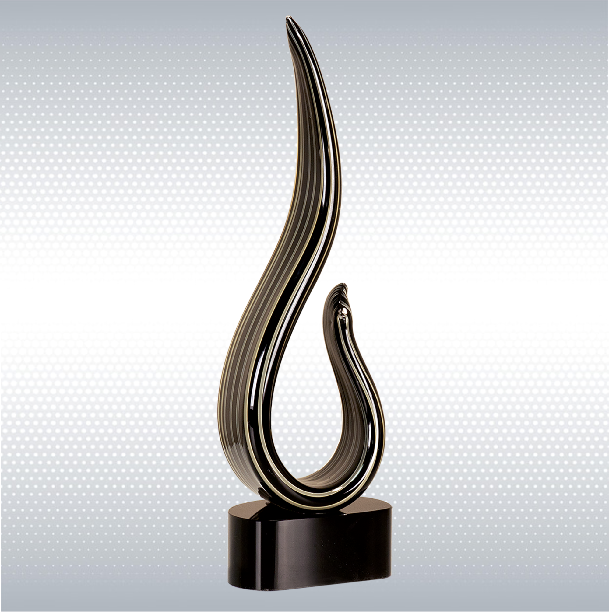 Black/Gold Curve Art Glass 1
