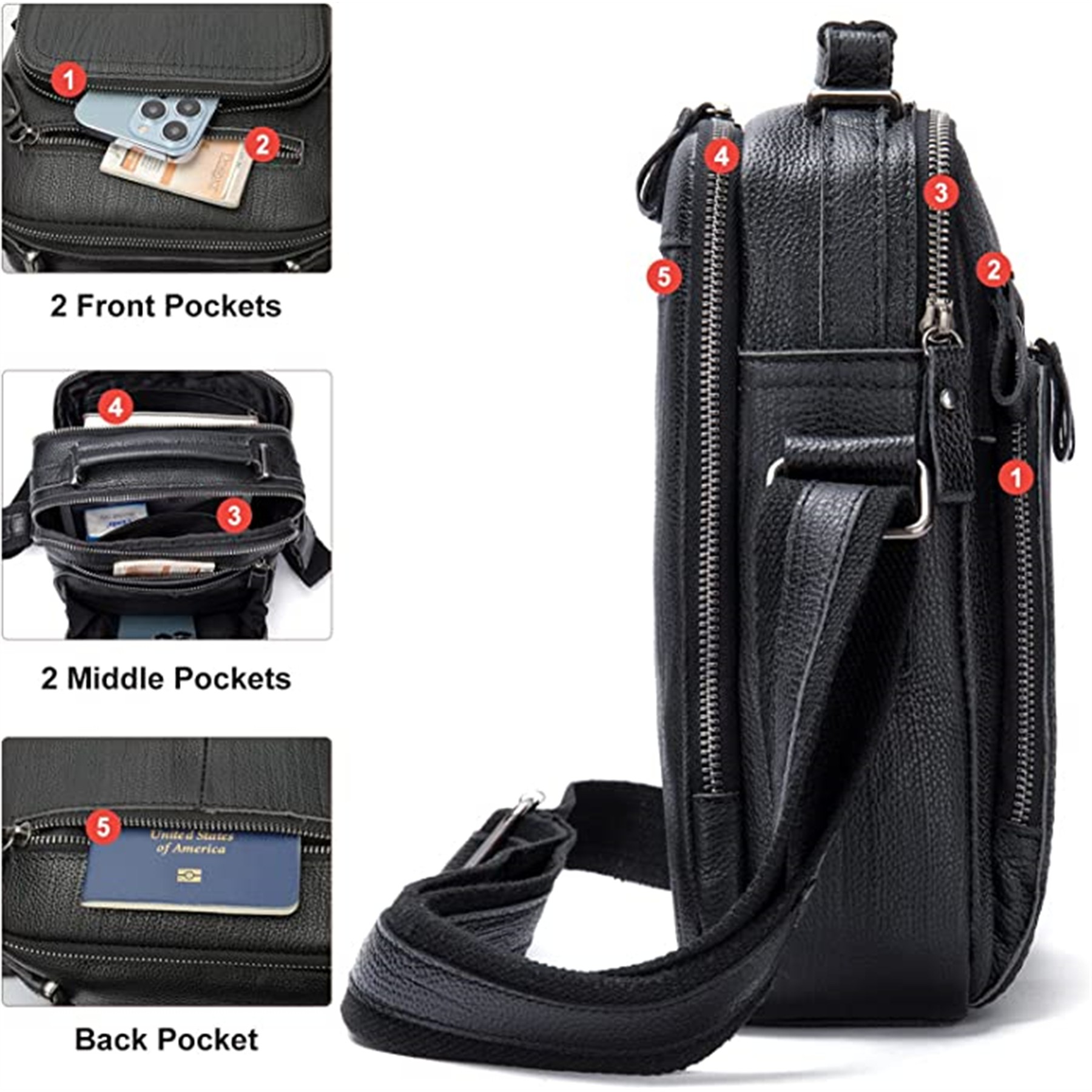 Genuine Leather Messenger And Shoulder Bag 4