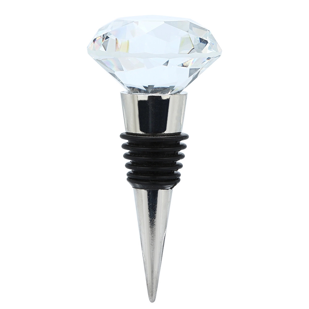 GLASS CRYSTAL WINE BOTTLE STOPPER - DIAMOND SHAPE 5