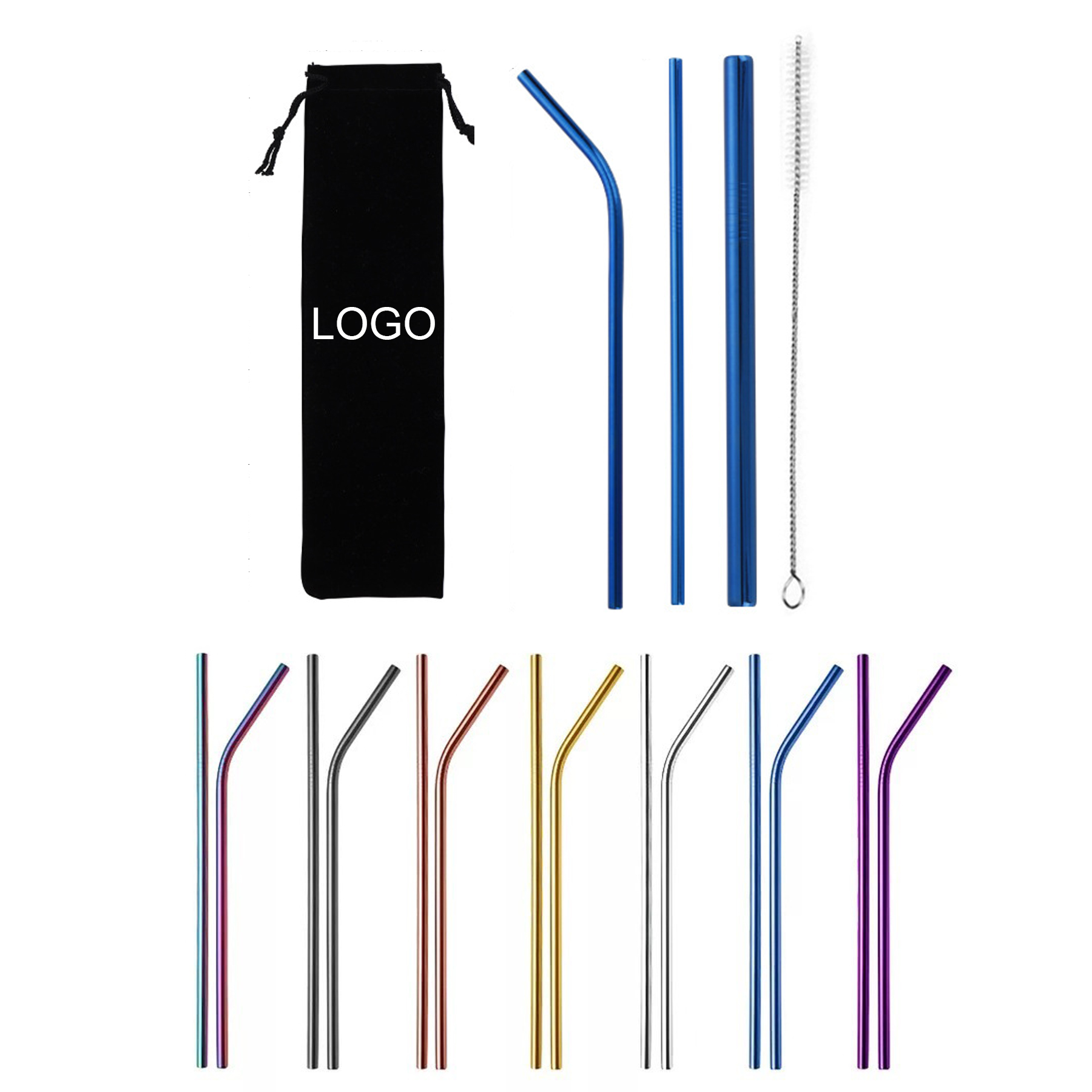 Colorful Stainless Steel Straw Set 2