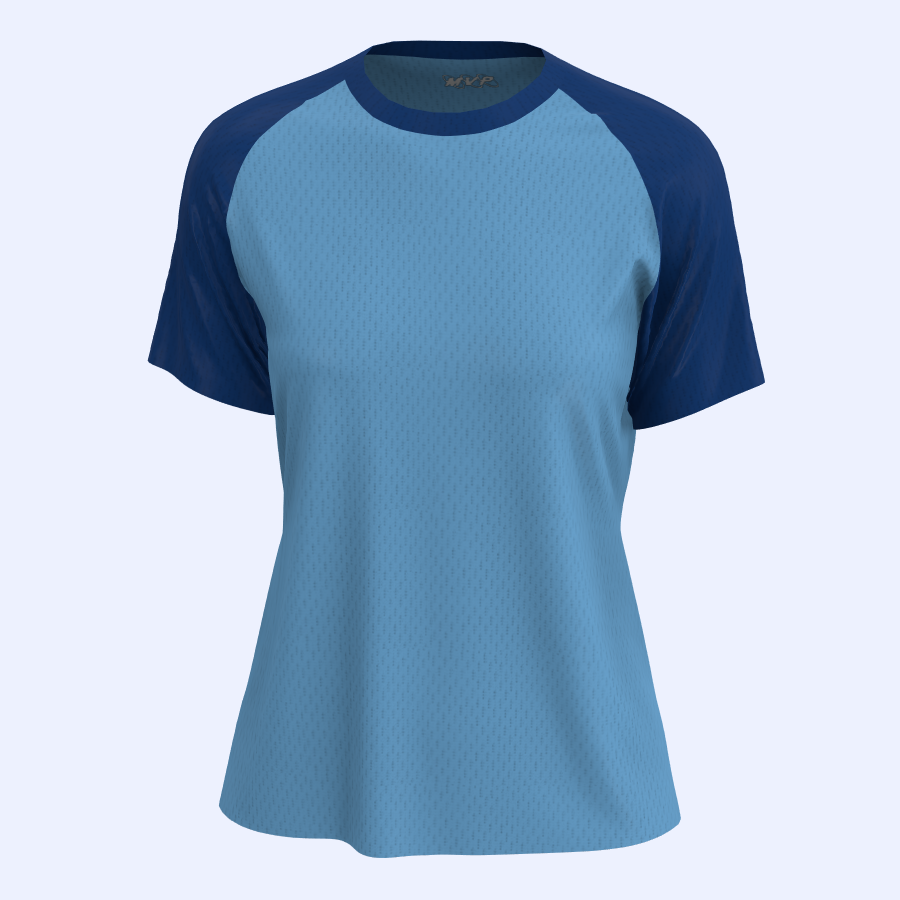 Women's Contrast color Raglan sleeve V-neck jersey 1