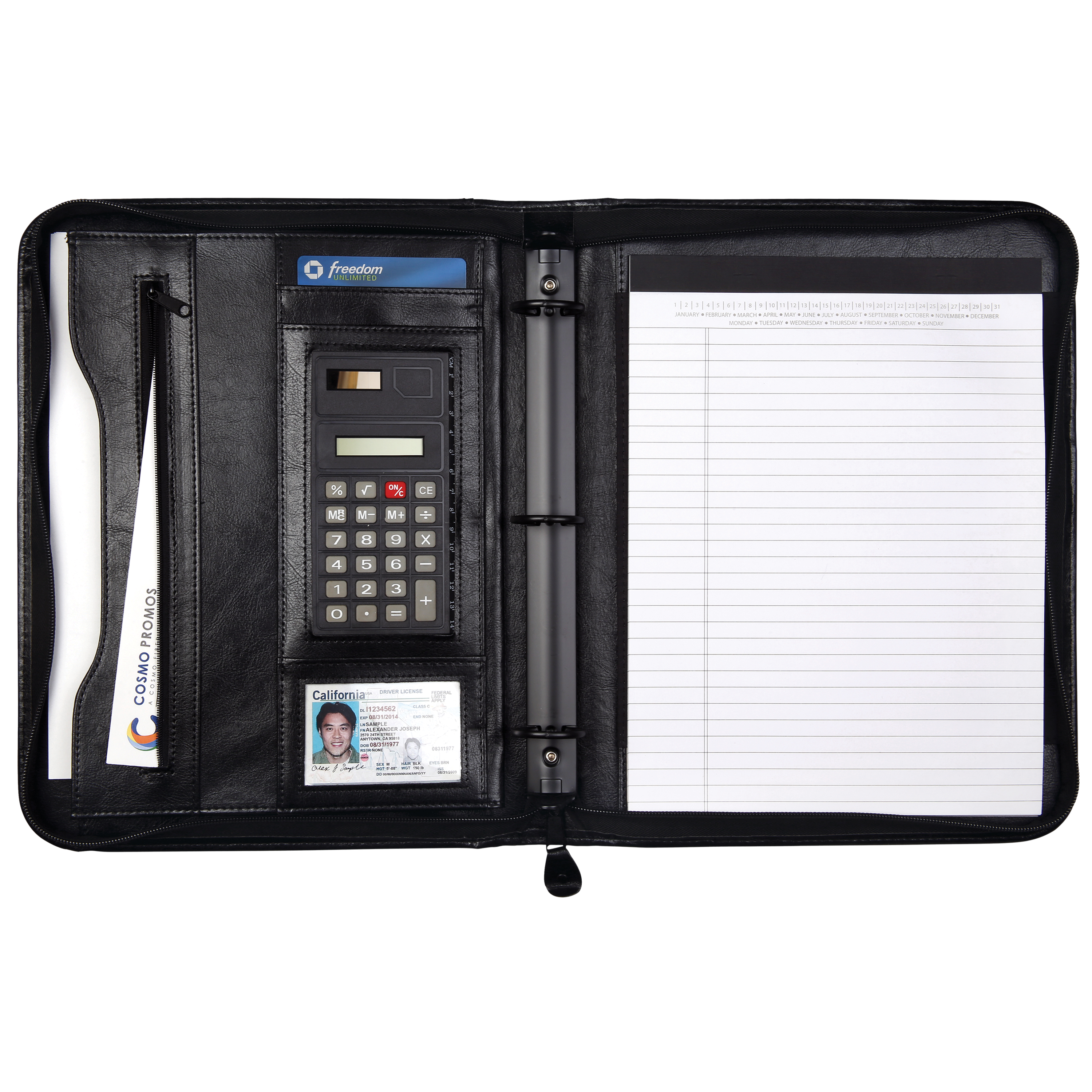 Office Binder 3-Ring Zip Portfolio 9
