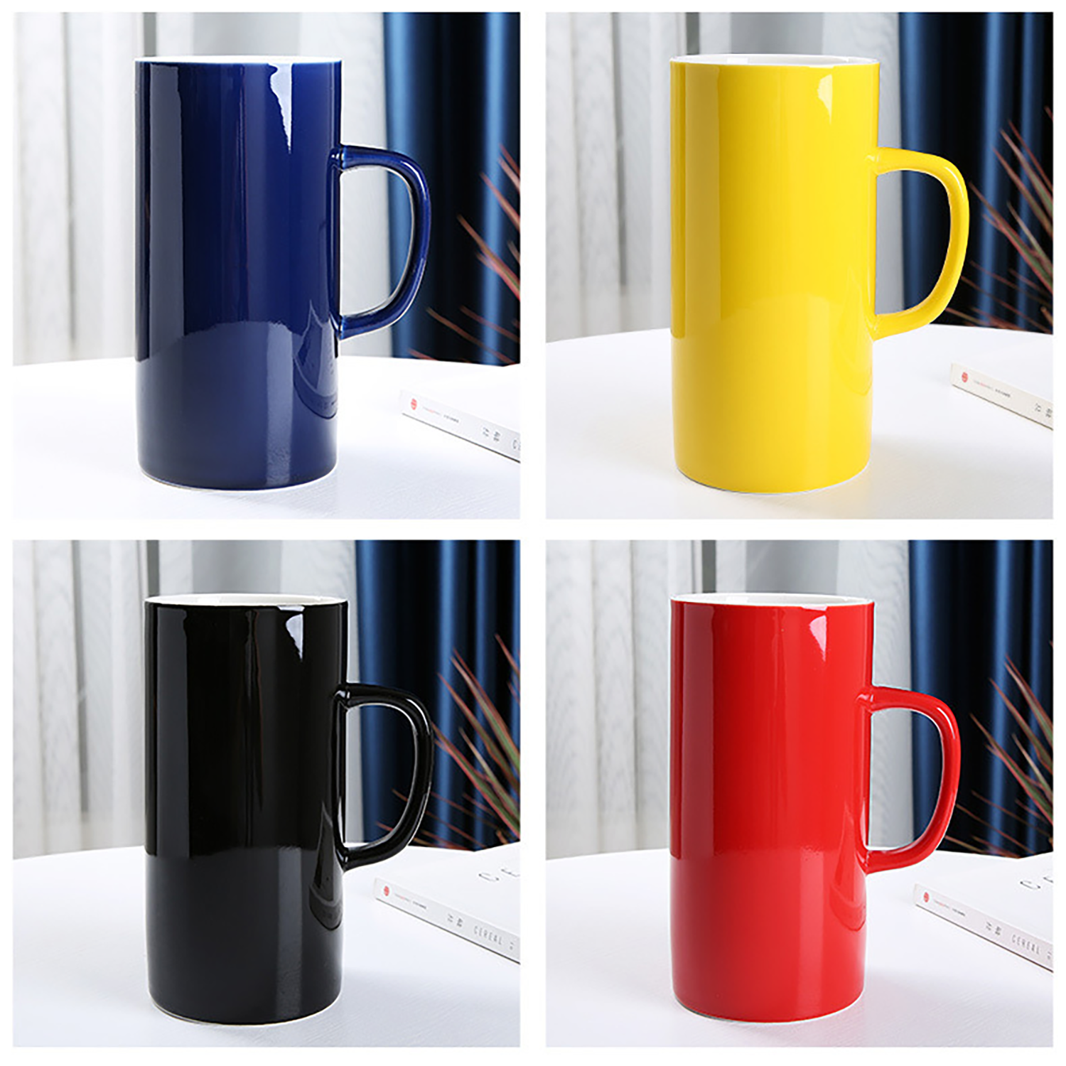 40.5oz Tall Ceramic Mug Large Capacity Straight Design 9