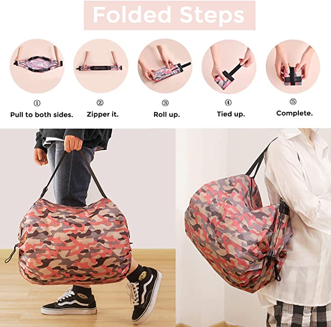 Foldable Bags for Groceries and Shopping, custom tote bag with logo imprint 4