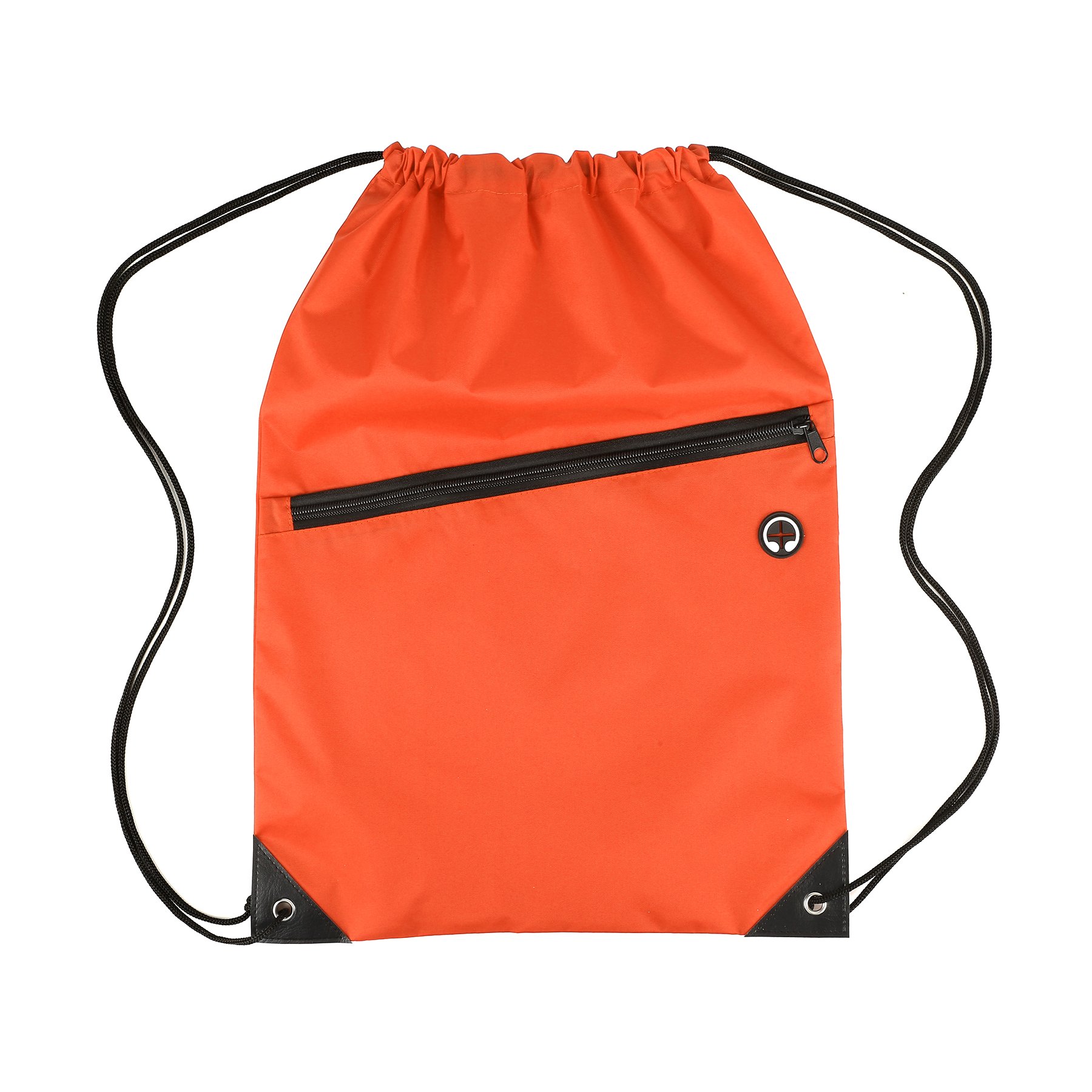 Nylon Drawstring Backpack With Zipper Pocket 4