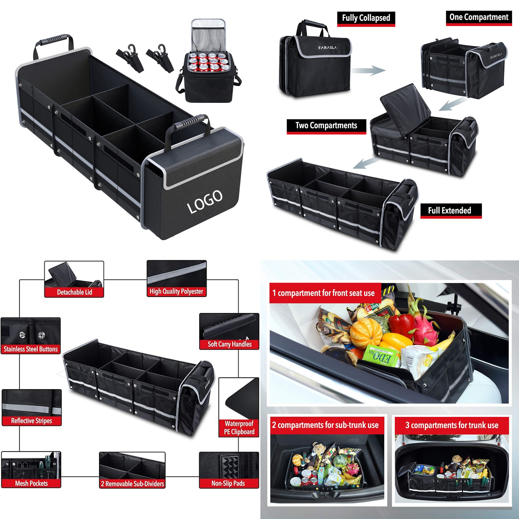 Collapsible Car Trunk Storage Organizer