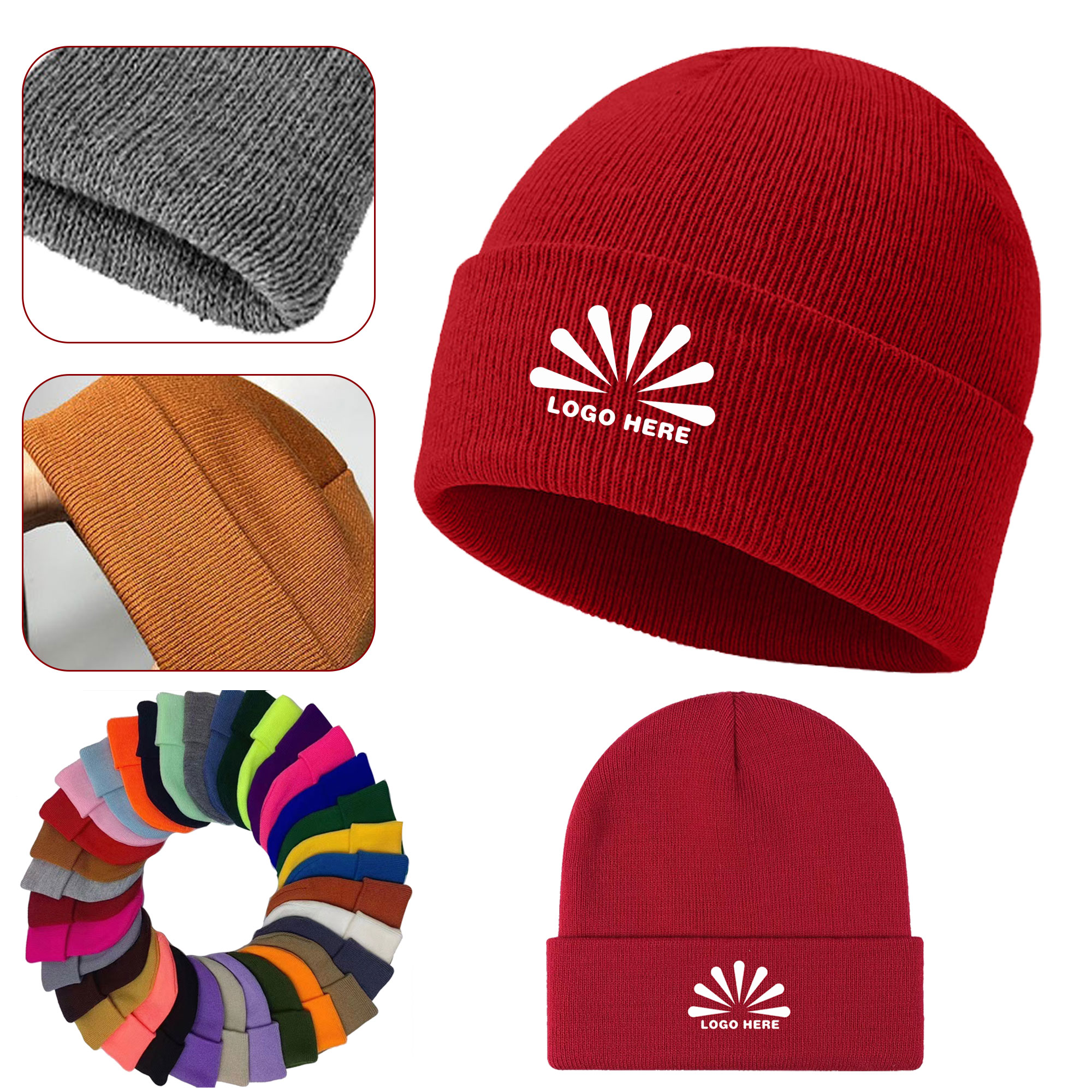 MOQ25 Slouchy Fitting Warm Knitted Hat 5