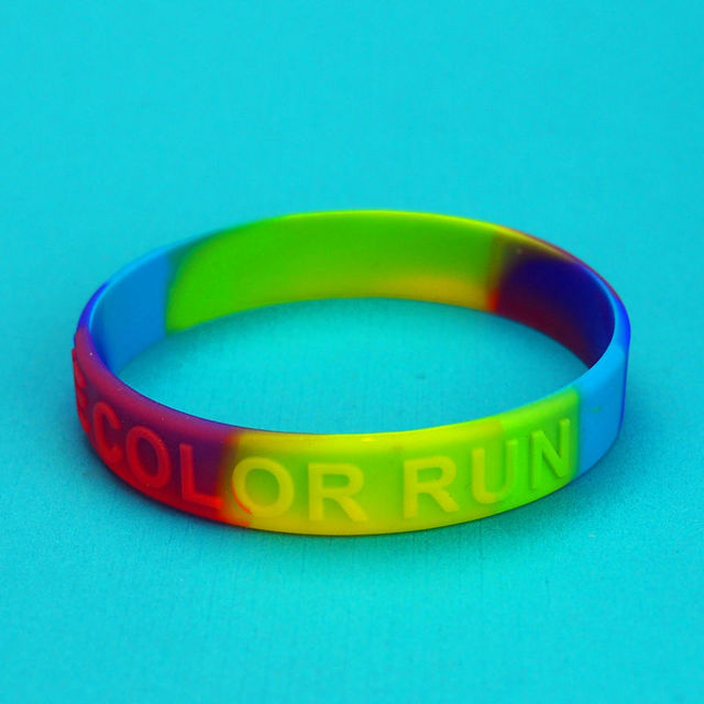 Individually Packaged Embossed-Colored Silicone Wristband 1