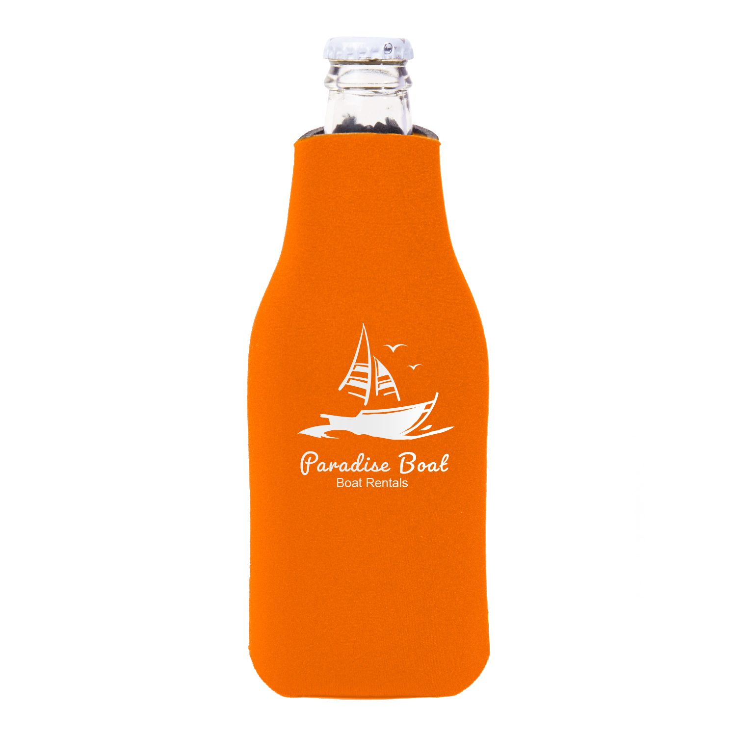 Zipper Beer Bottle Cooler (2 Color Imprint) 20
