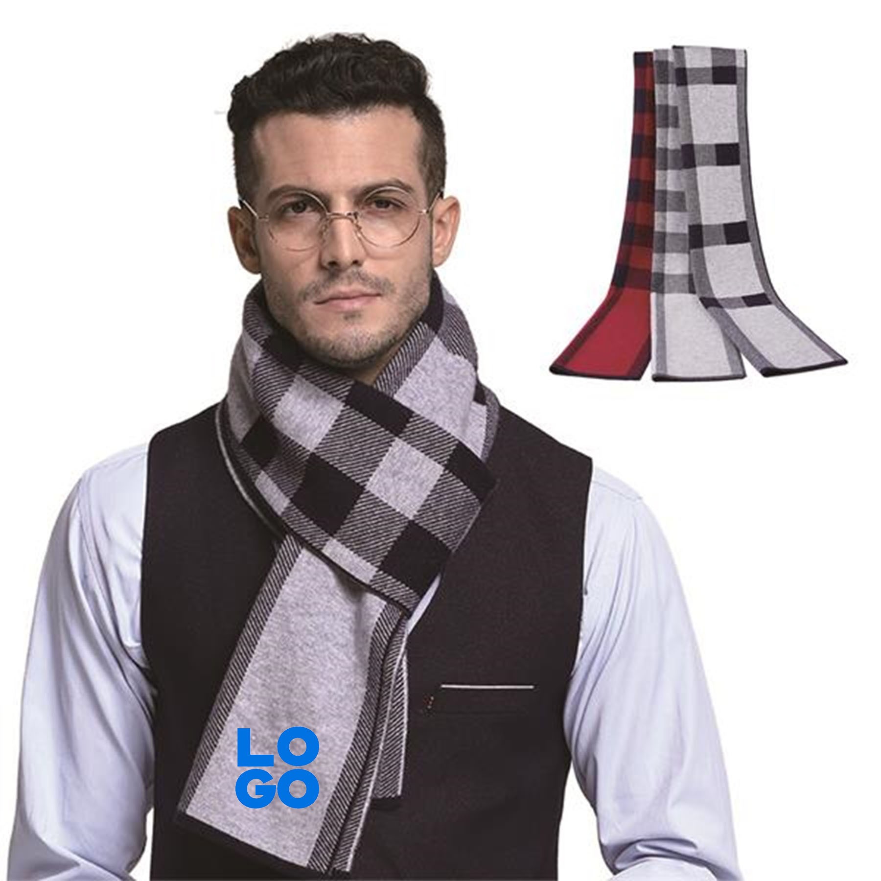 Thickened Plaid Wool Scarf 2