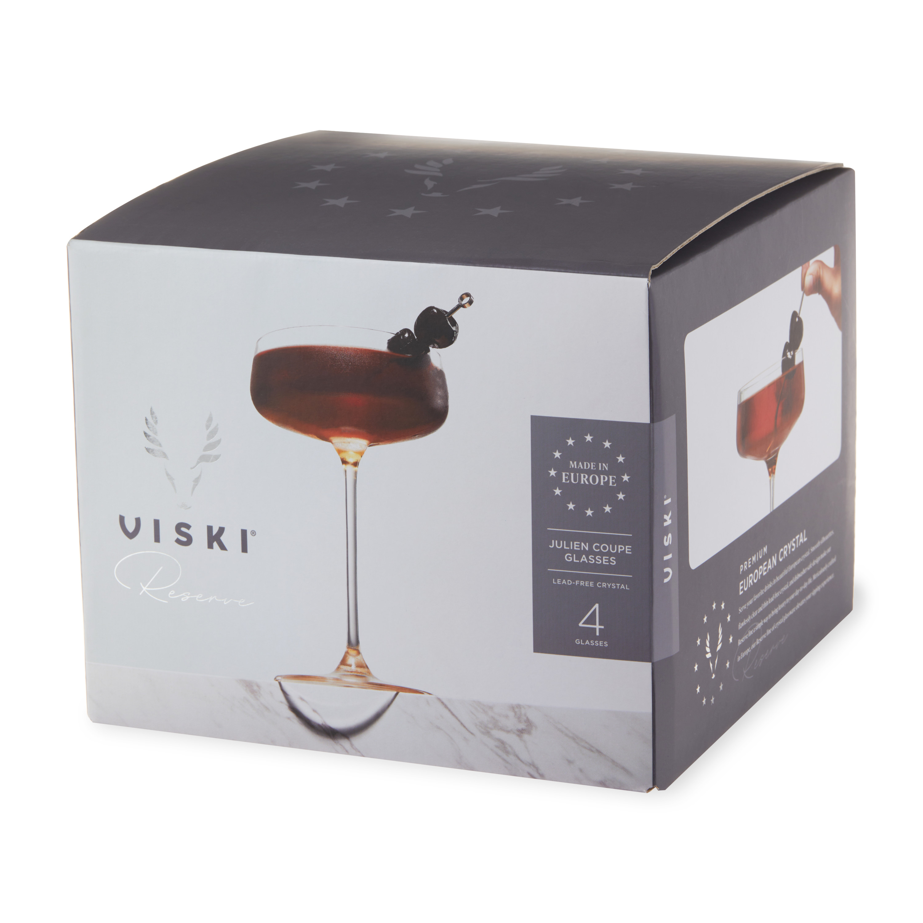 Viski® Reserve Julien Crystal Coupe Glass, set of 4 2