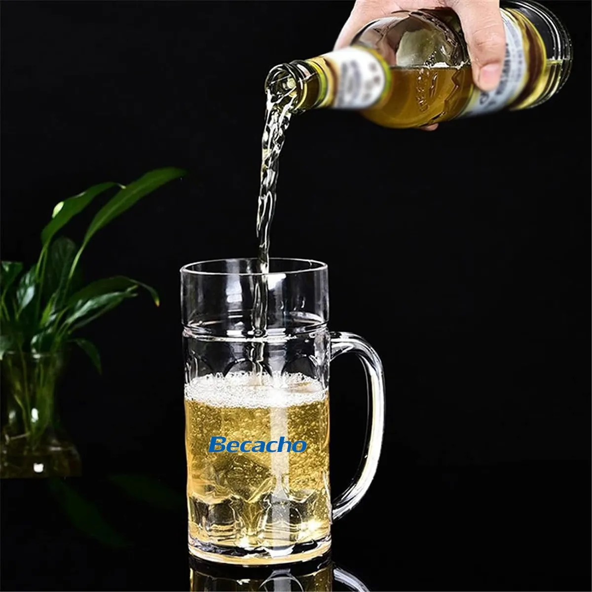 32OZ Clear Plastic Beer Mugs 2