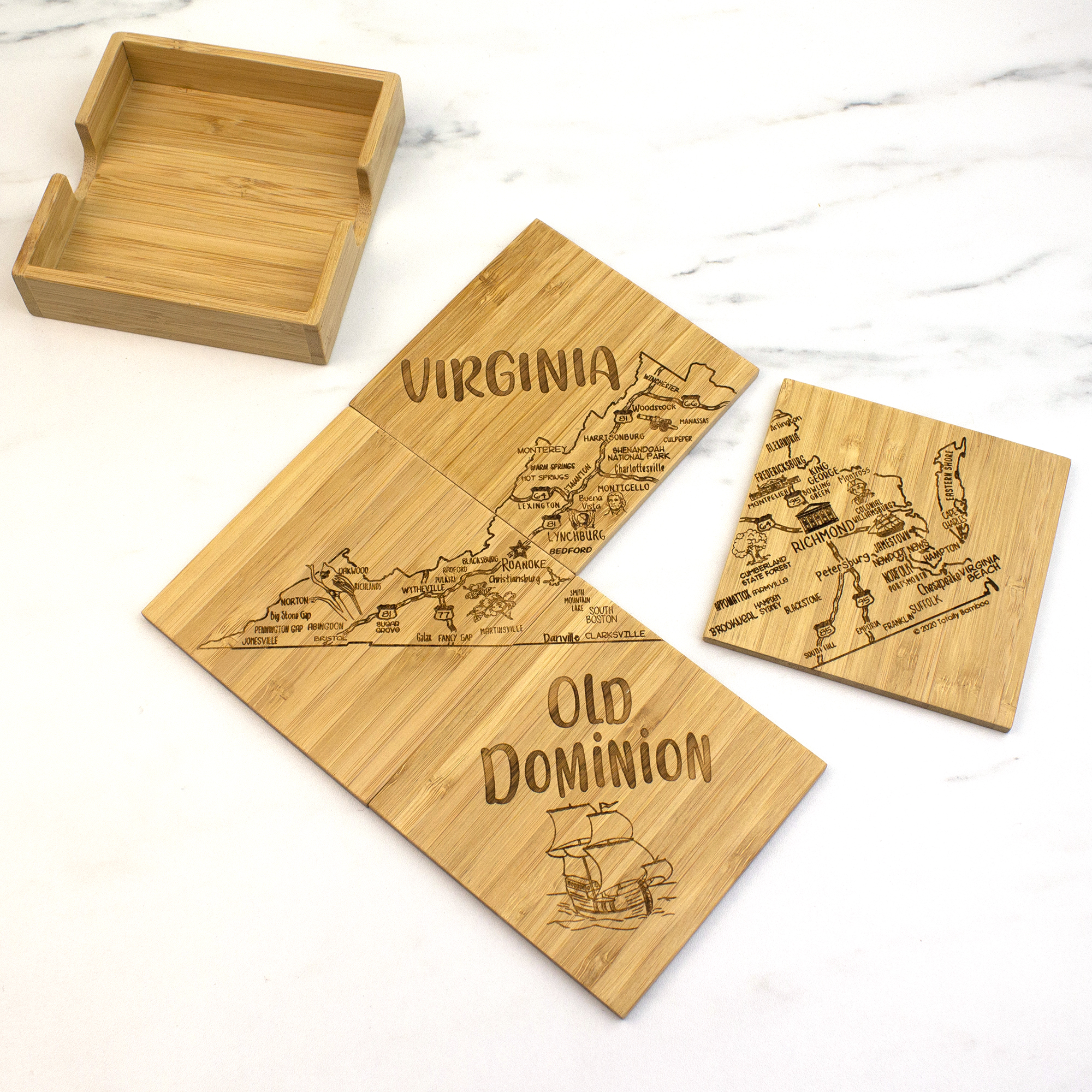 Virginia Puzzle Coaster Set 14
