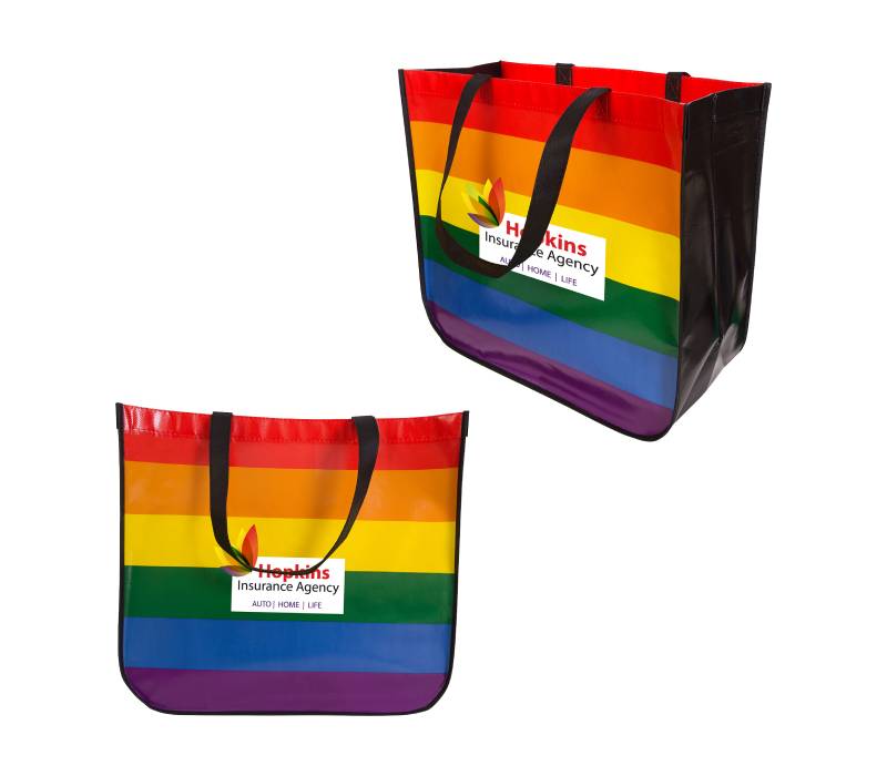 Large Rainbow Laminated Tote Bag 1