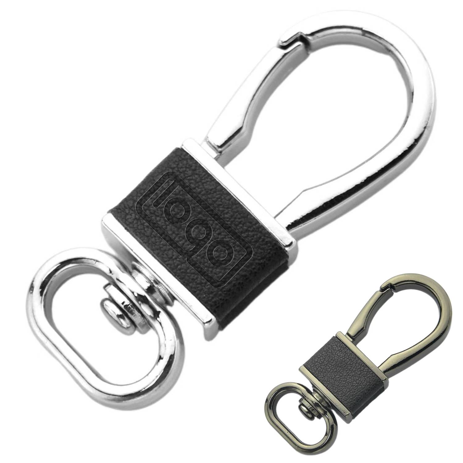 Men PU Leather Metal Key Ring Clip 2