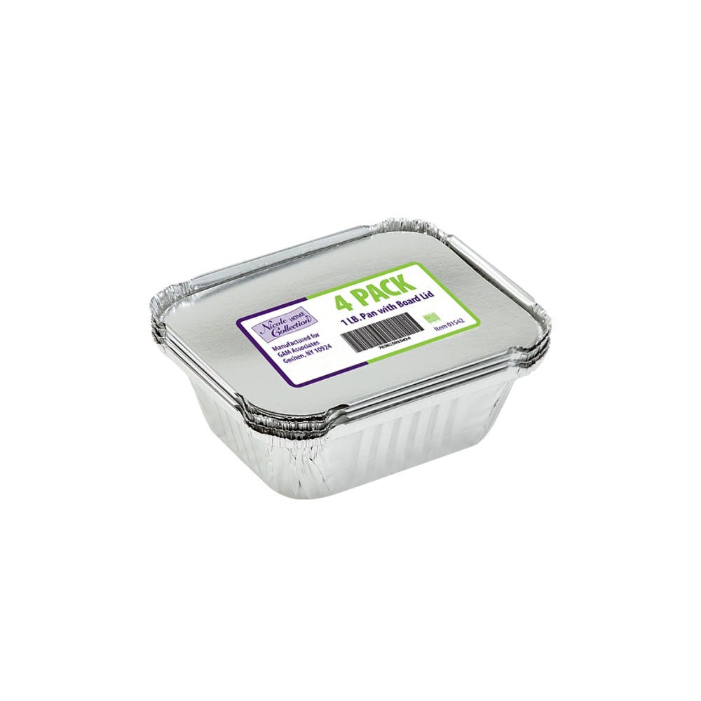 Aluminum Pans - with Board Lids 1 lb. 4 Pack 2
