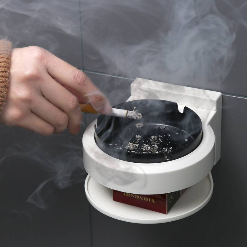 Bathroom Ashtray No-Punch Wall Mounted 4