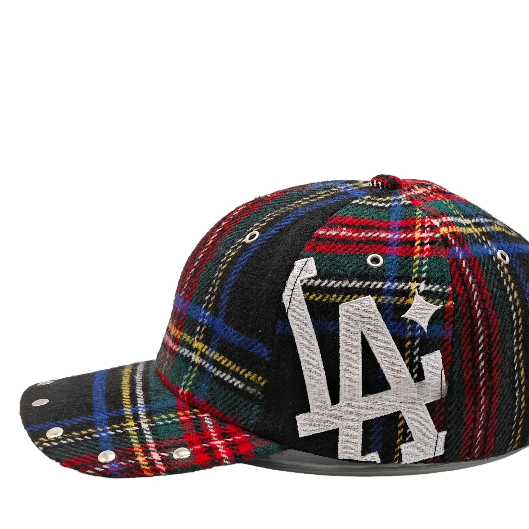 Colorful Plaid Wool Baseball Cap 2