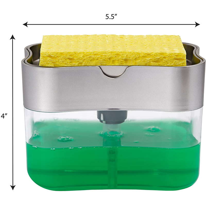 Sponge Holder Sink Dish Washing Soap Dispenser 13 Ounces 9