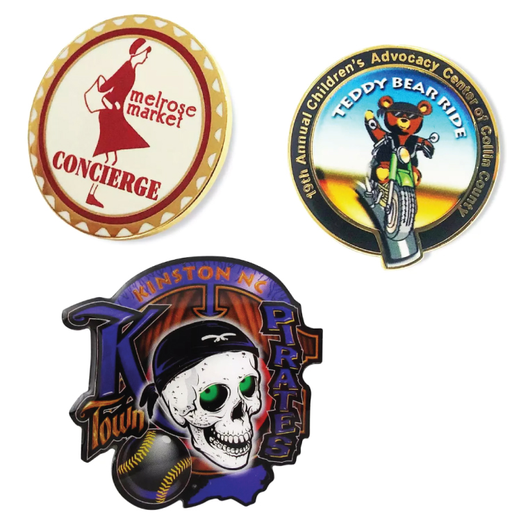 1.25" Full Color Offset Printed Lapel Pin with Epoxy Dome 1