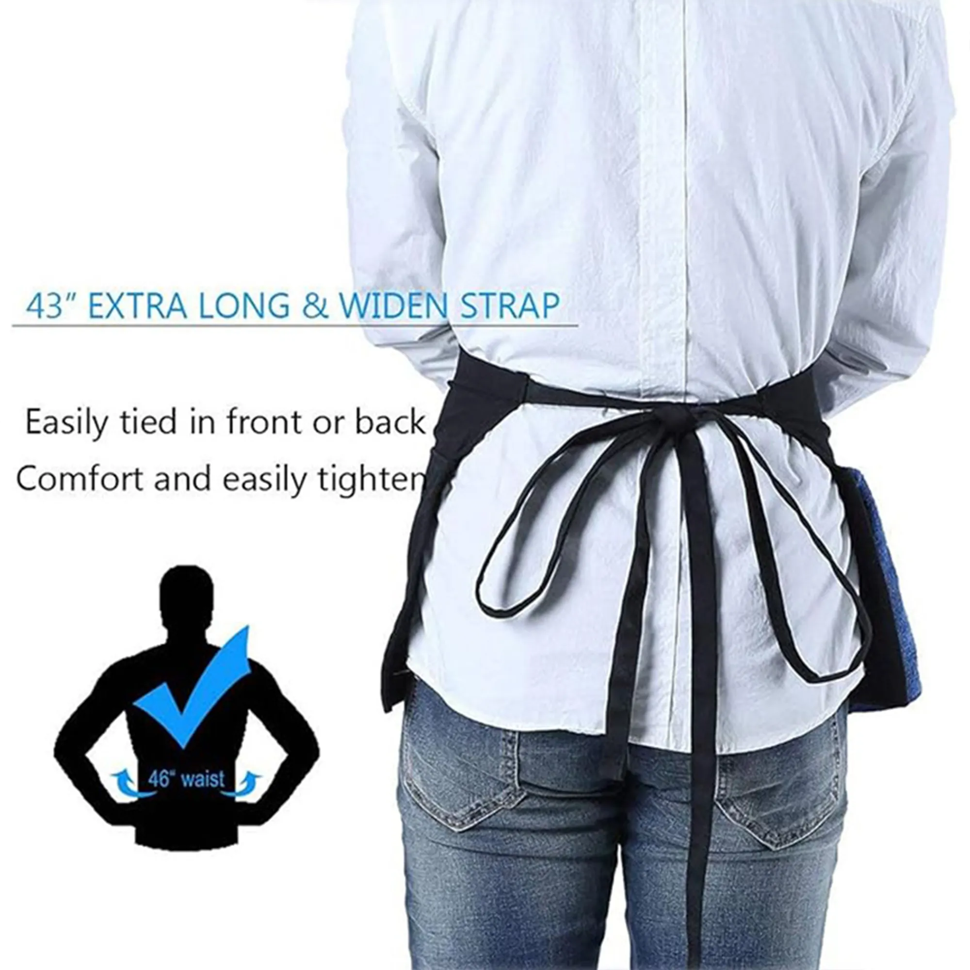 MOQ 20 Multi Pocket Waist Apron Adjustable Server Work 2