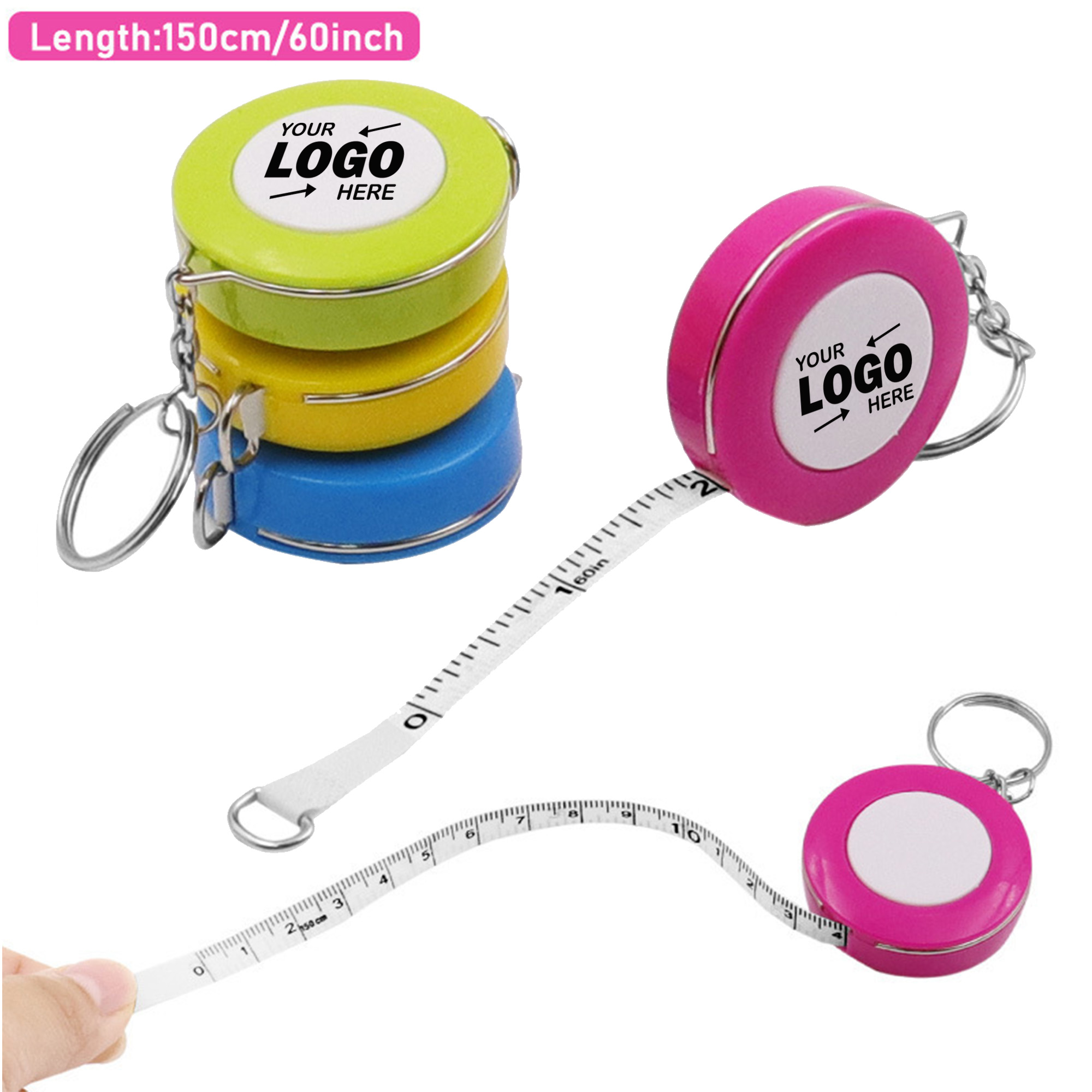 59 Inch Retractable Tape Measure Keychain Holders 2