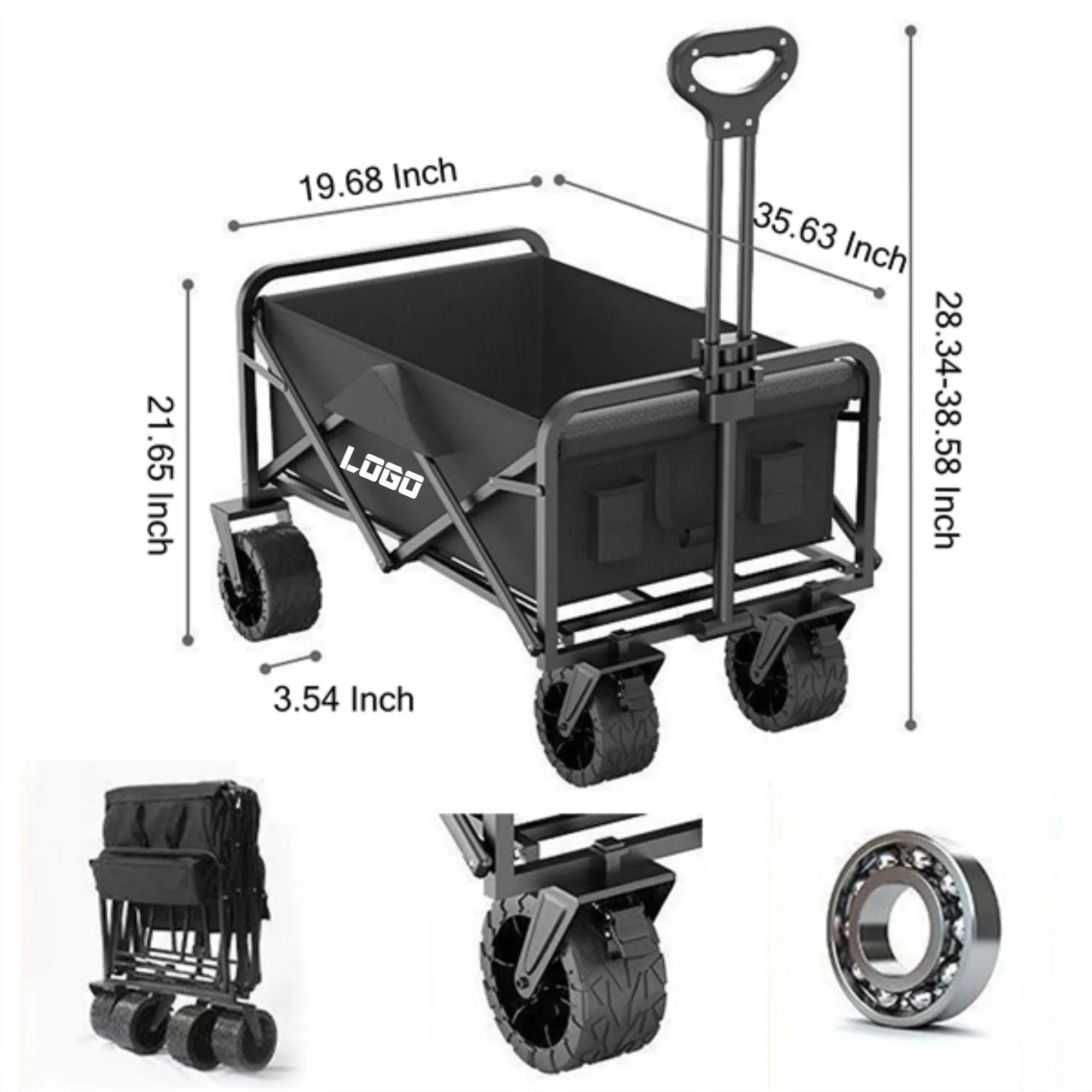 MOQ 1 Heavy Duty Collapsible Folding Wagon Cart 1
