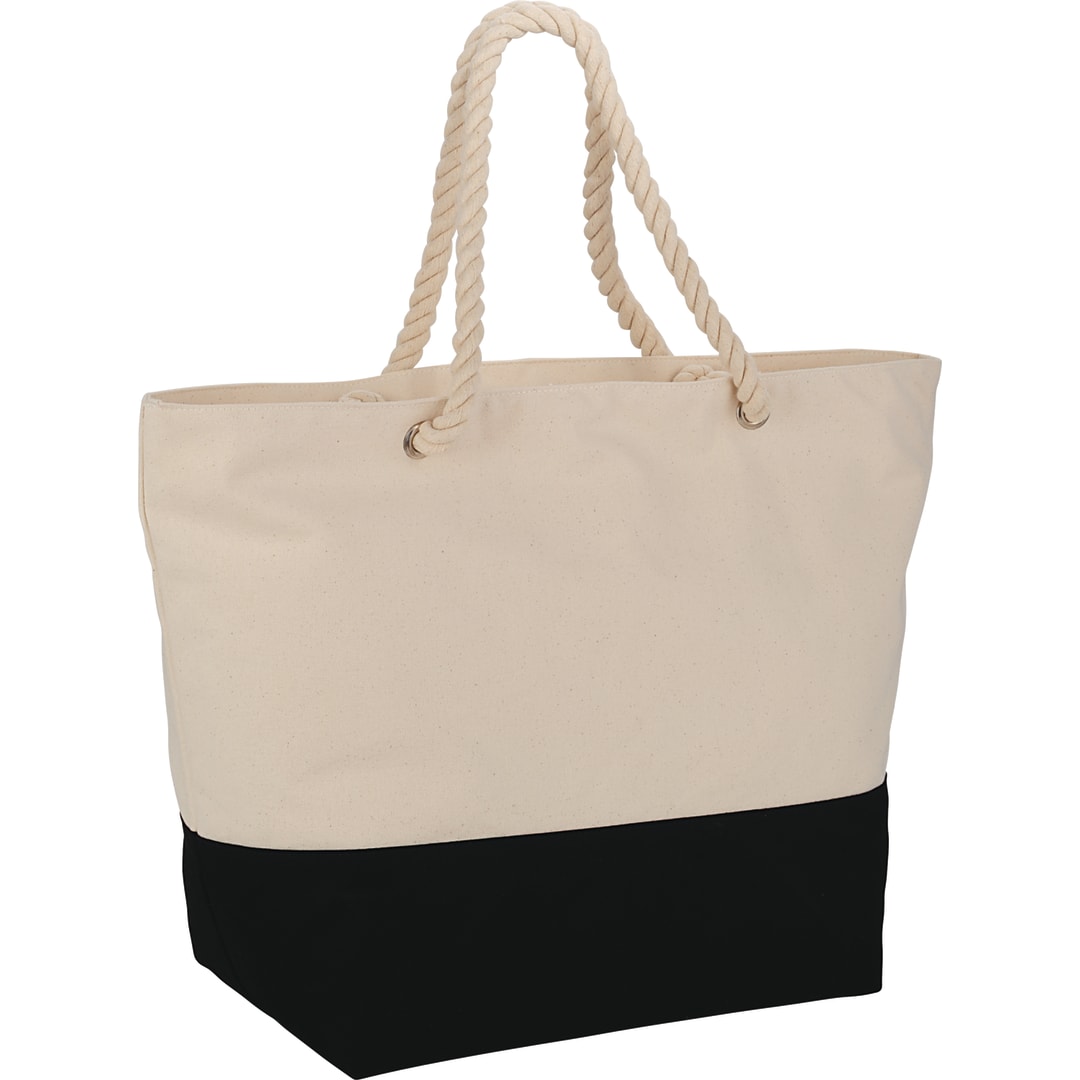 Zippered 12oz Cotton Canvas Rope Tote 2