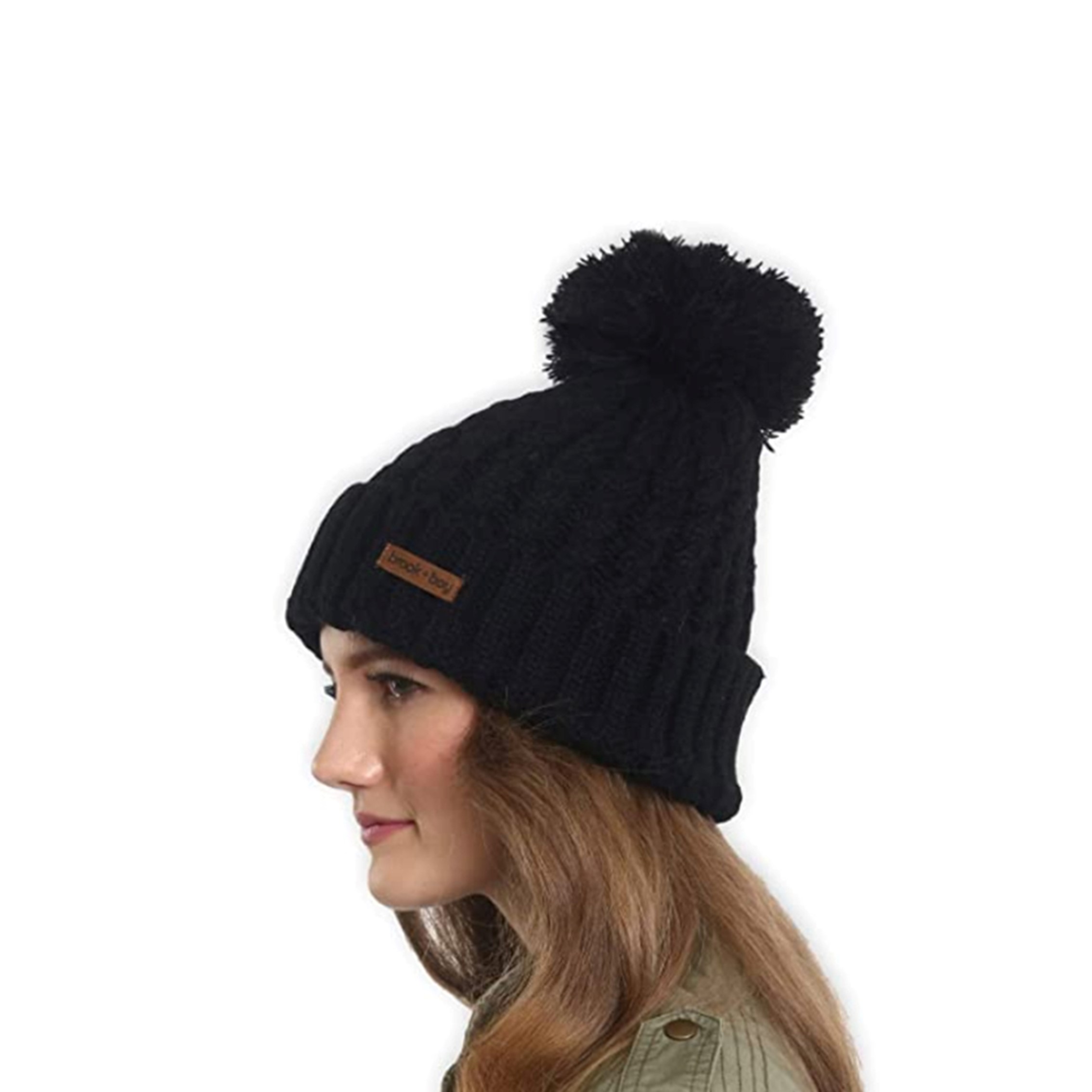 Adult Winter Knitted Hat Fur Pom Knit Beanie 2
