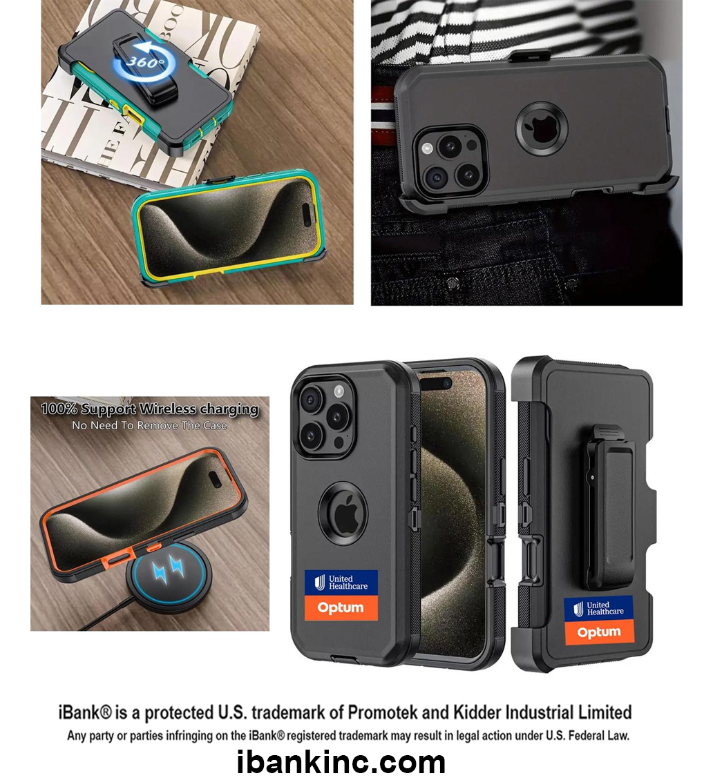 iBank ® iPhone 16 Shockproof Case with Belt Clip and a kickstand 2