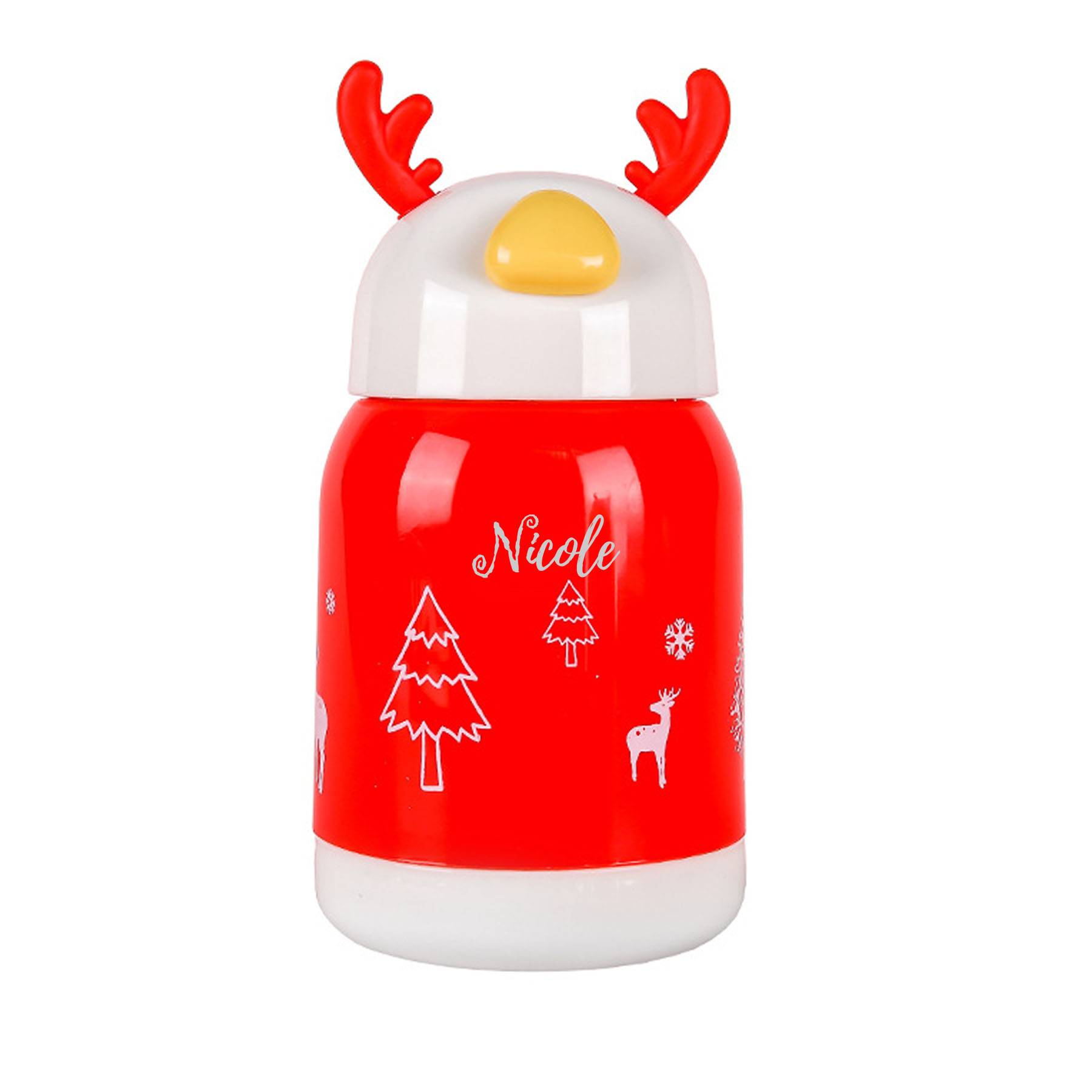 Christmas Antlers Cute Glass Cup 1