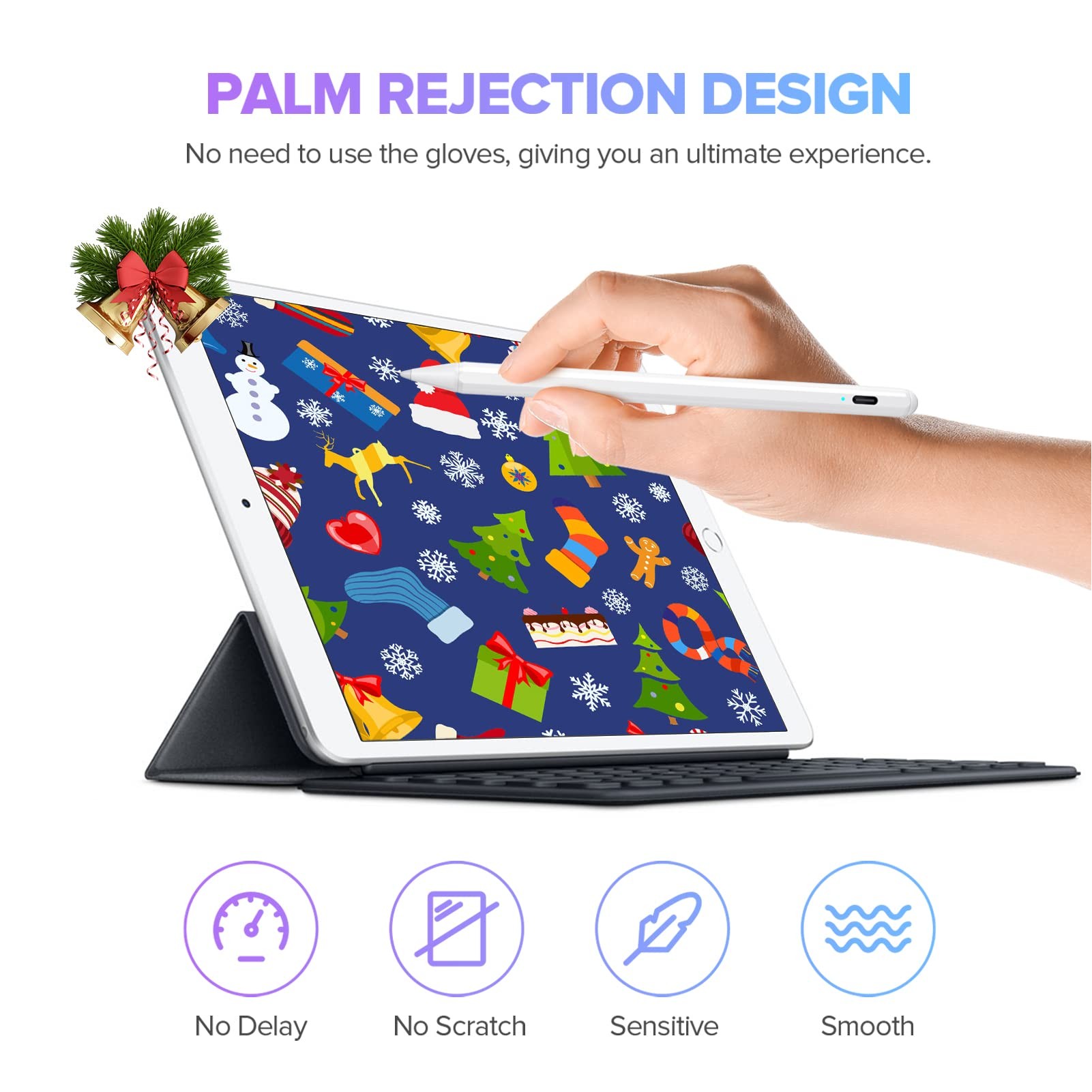 Stylus Pen for Pad 9th&10th Generation-2X Fast Charge Active Pencil Compatible with 2018-2025 3