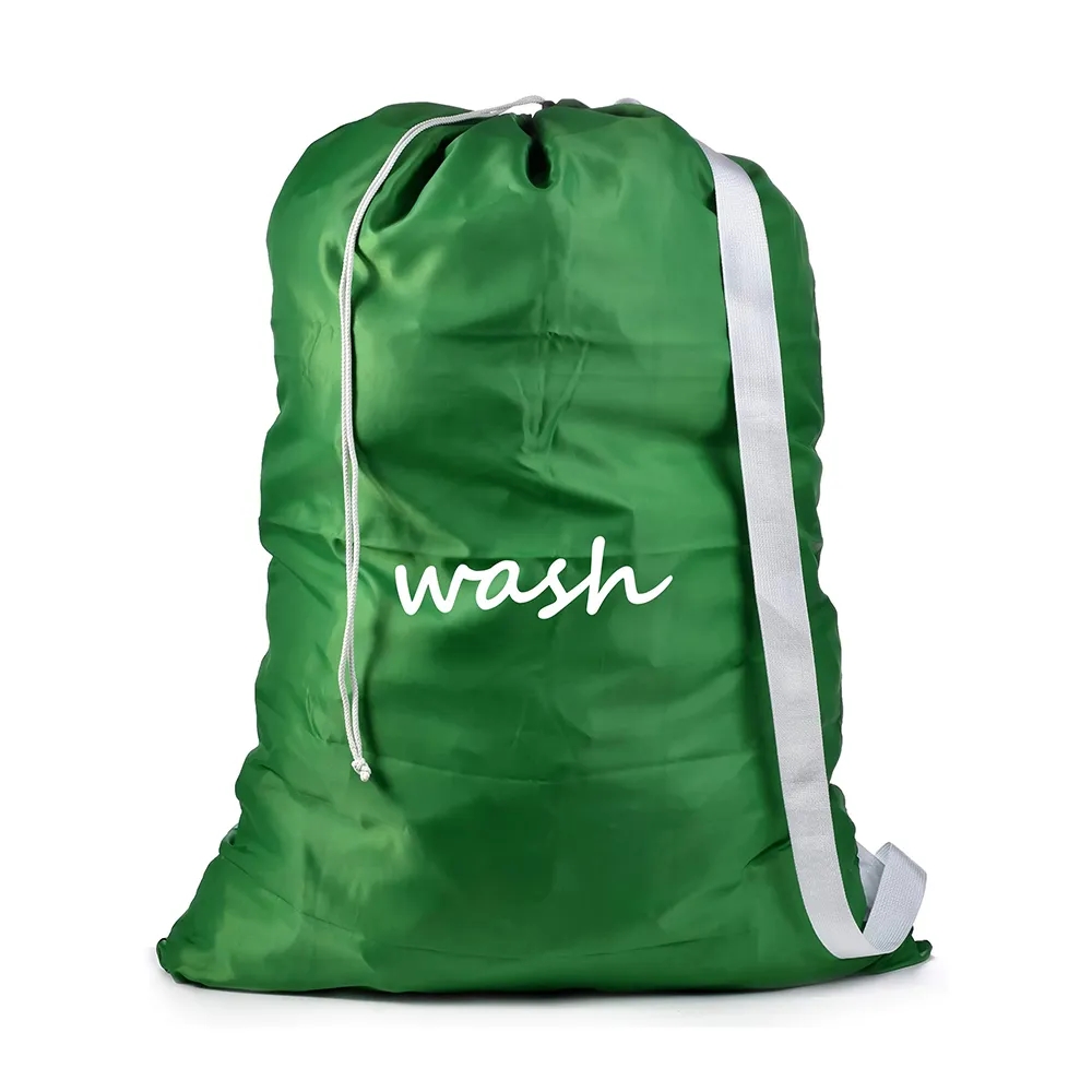 Carry Nylon Laundry Bag With Shoulder Strap 5