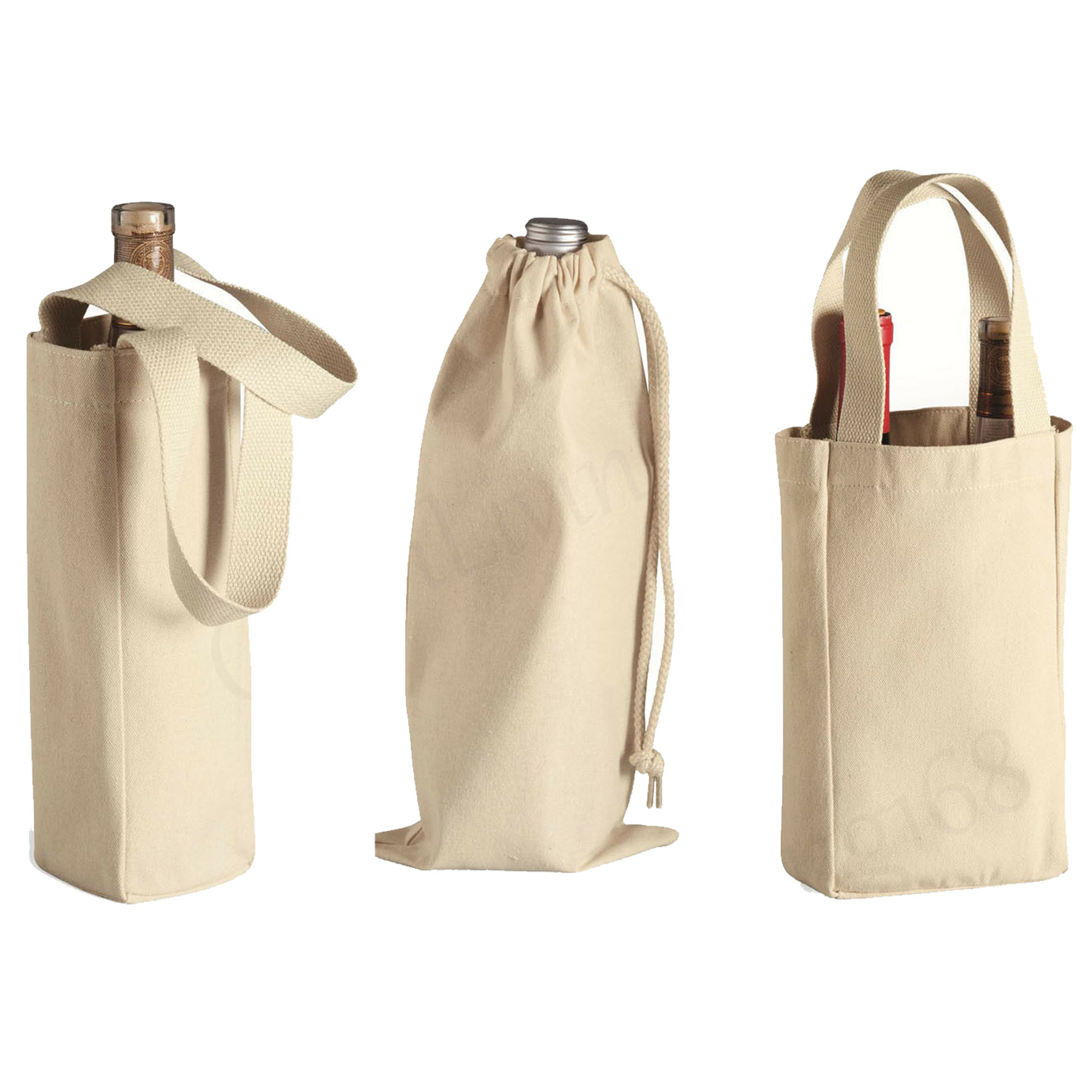 12 Oz. Cotton Wine Single Bottle Gift Tote 1