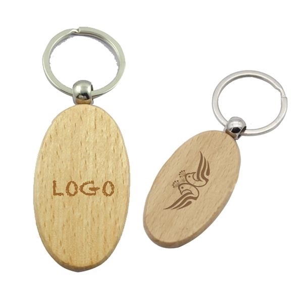 Promotional Oval Wooden Key Holder 2