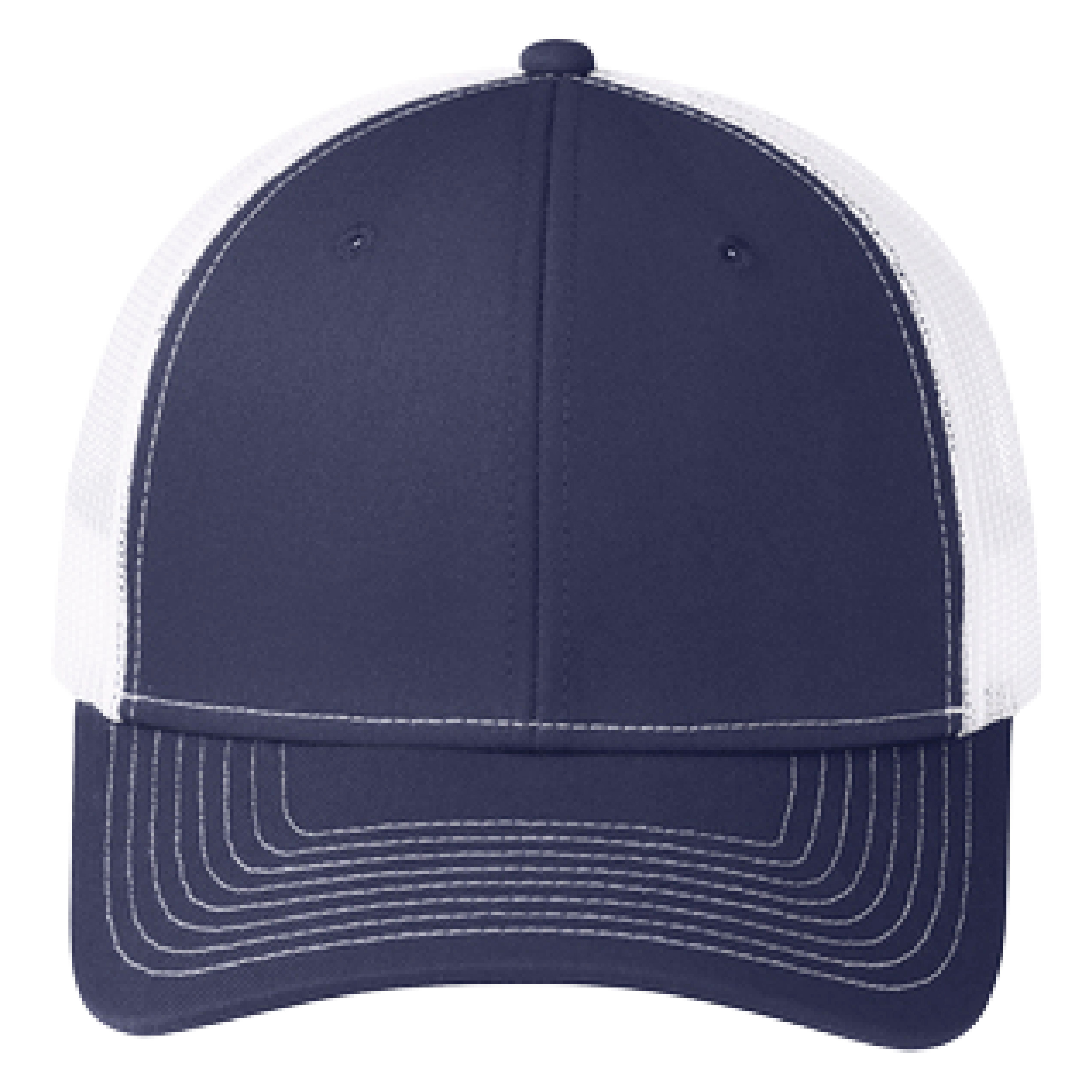 Port Authority C402 6-Panel Snapback Trucker Hat w/Leatherette Adhesive Patches or Embroidery 125